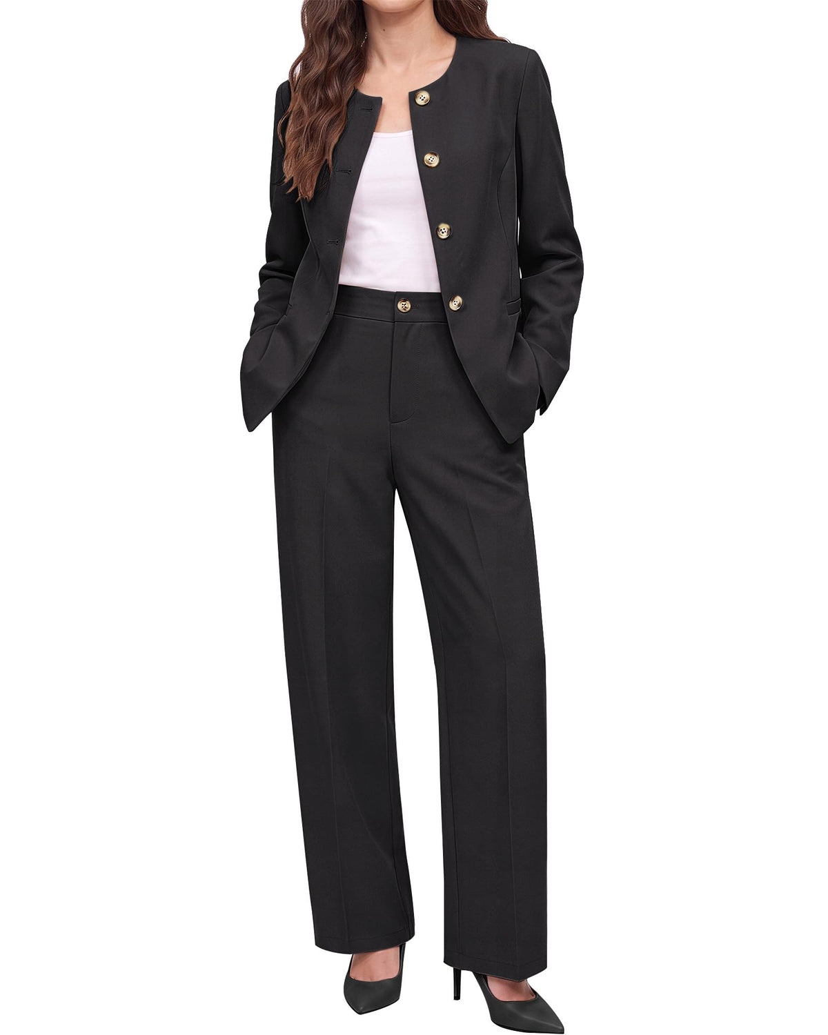luvamia Pants Suits for Women Dressy 2 Piece Sets Business Casual Outfits