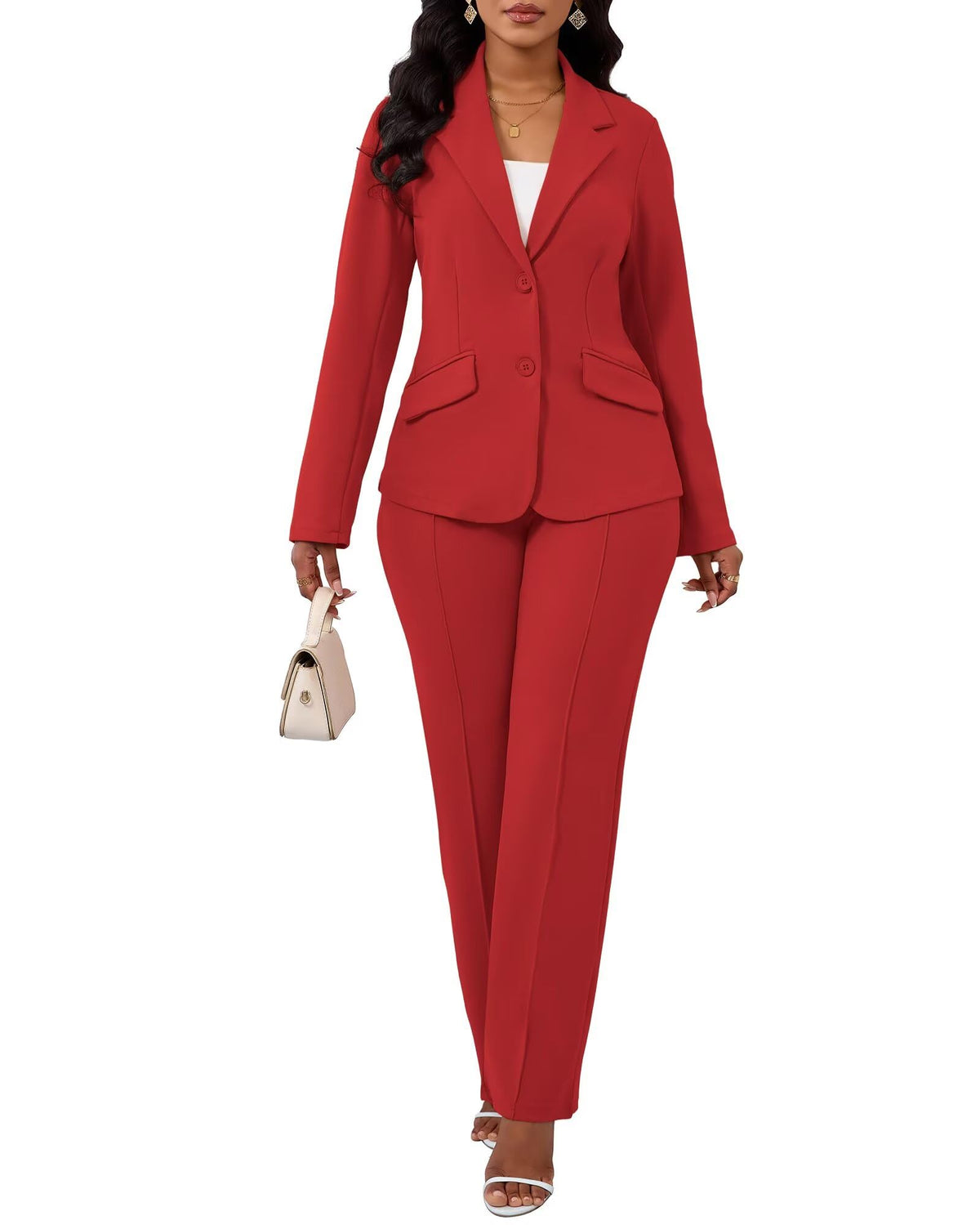 Kafiloe Women Suits 2 Piece Set Blazer Business Casual Outfit