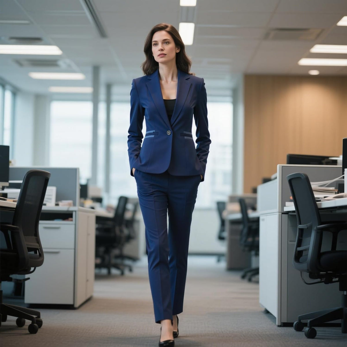 Women's 2 Piece Suit Pants One Button Blazer Set Business Casual Outfits