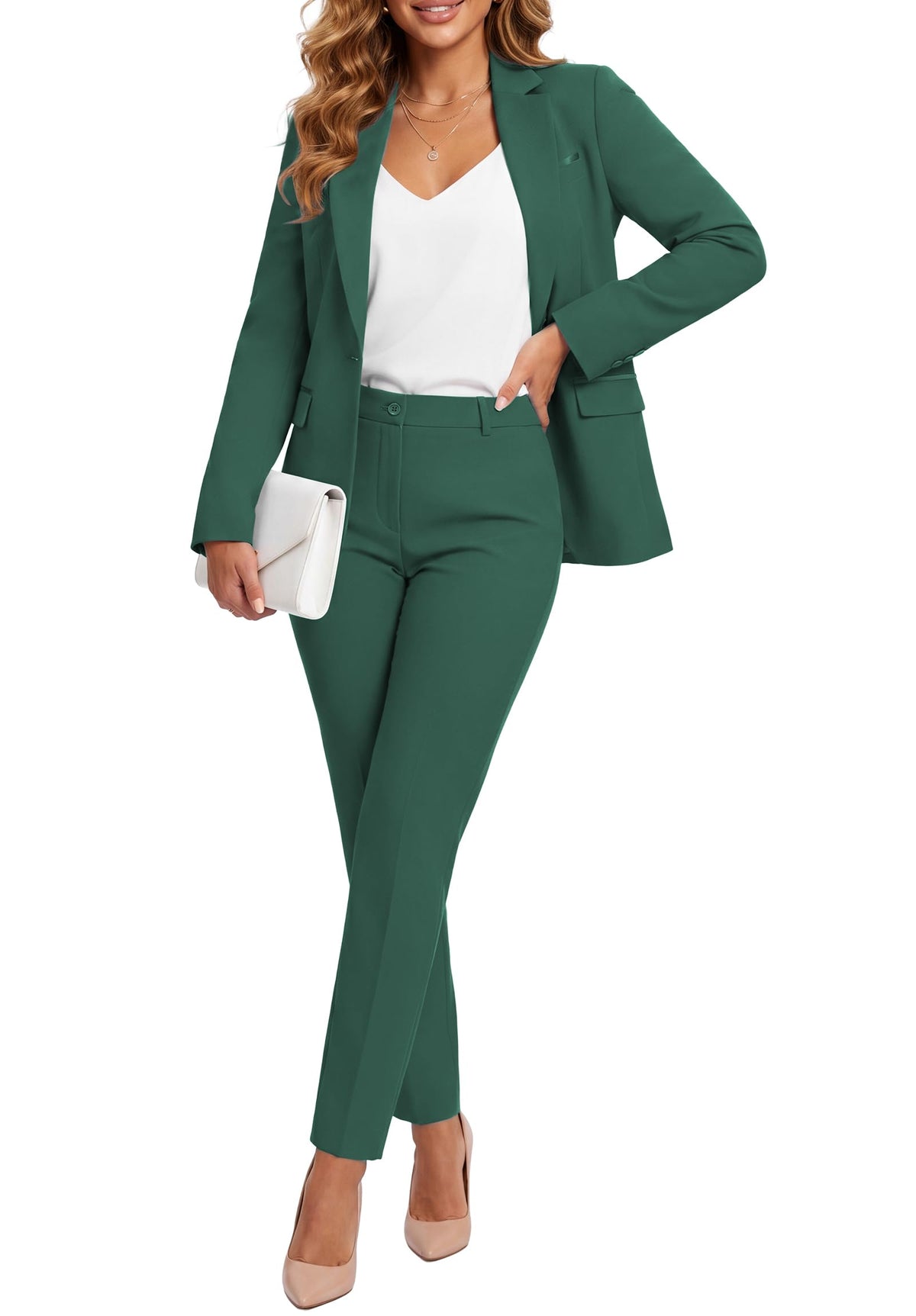 Kelyaa Womens 2 Piece Suit Sets Slim Fit Blazer Pants Work Outfits
