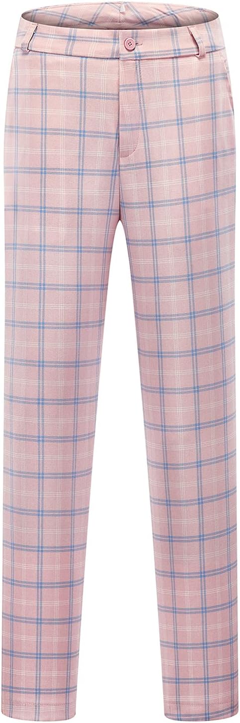 MODFUL Women's 2-Piece Plaid Business Suit Blazer&Pants Set