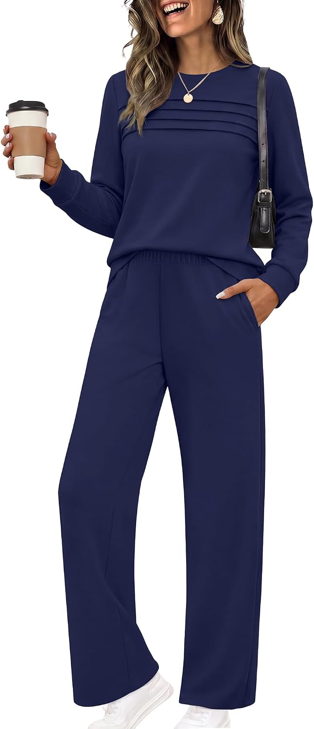 Ekouaer 2 Piece Sets for Women Lounge Set Airport Fall Travel Outfits 2026