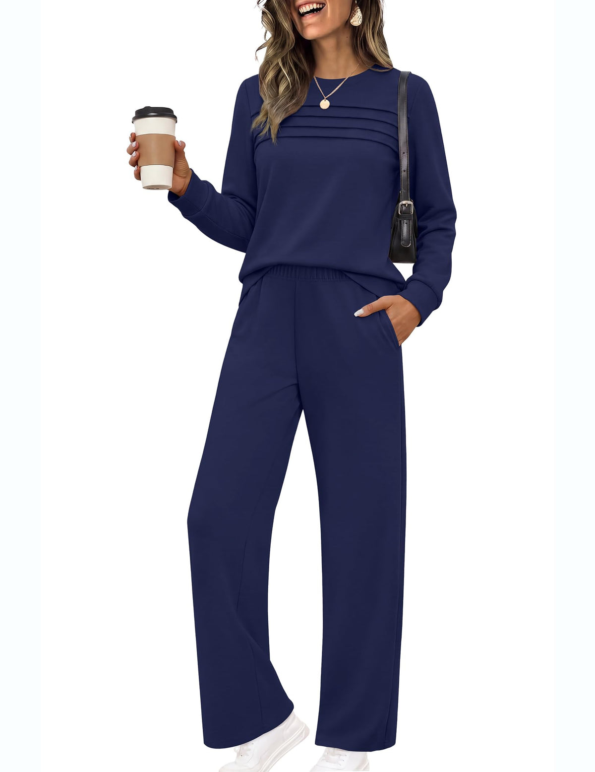 Ekouaer 2 Piece Sets for Women Lounge Set Airport Fall Travel Outfits 2026