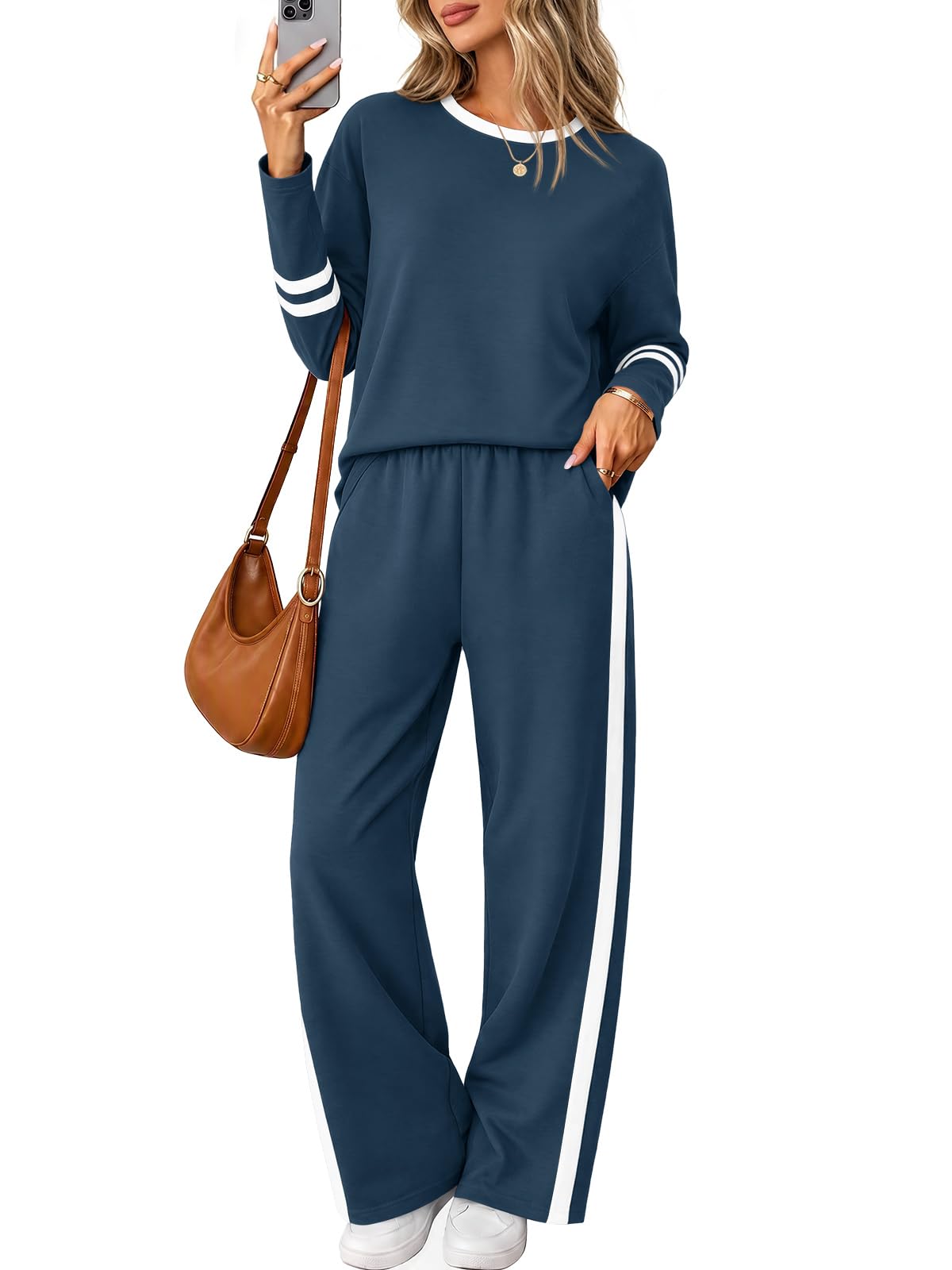 Yousify Lounge Sets for Women Matching Set 2 Piece Wide Leg Pants Outfits
