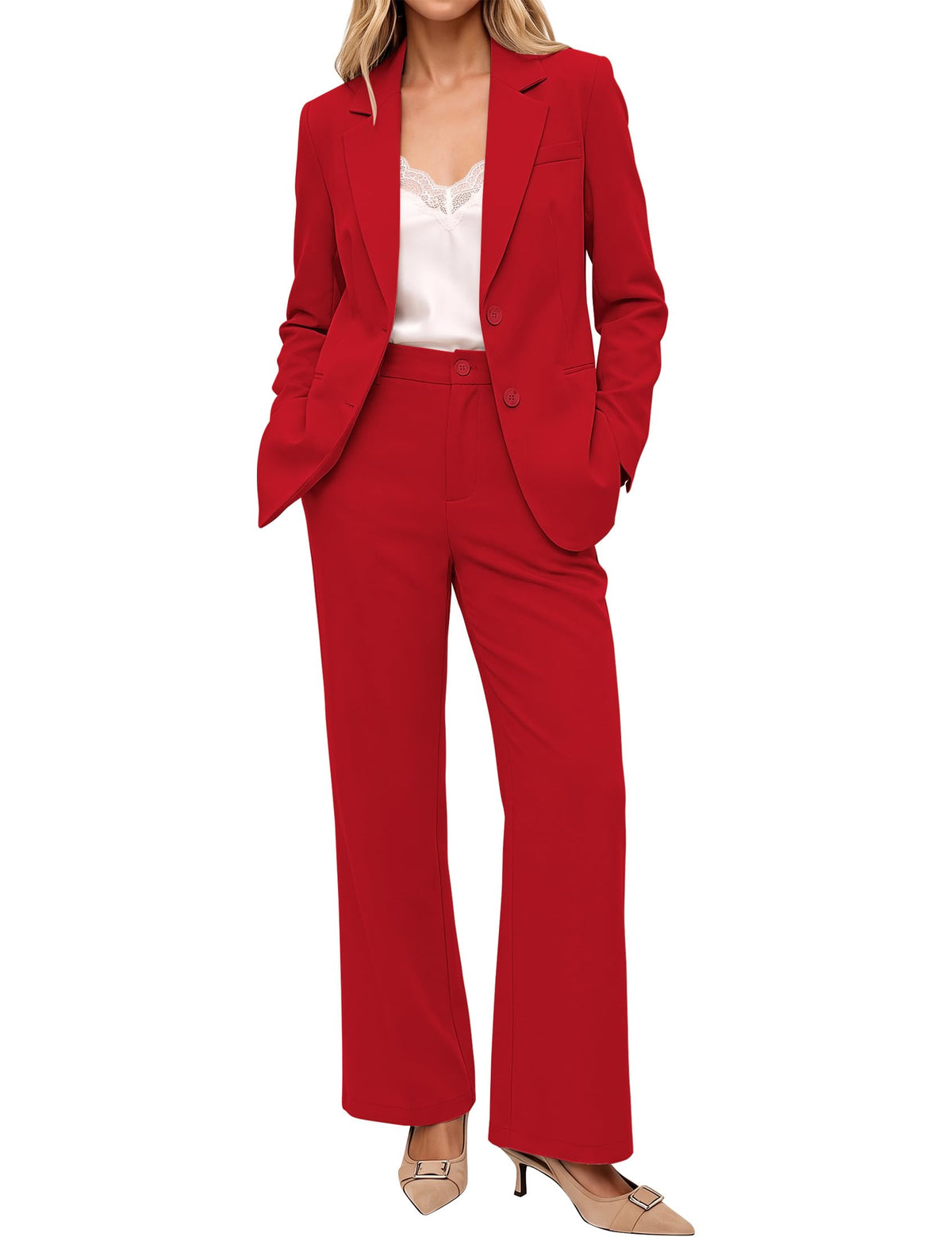 luvamia Pant Suits for Women 2 Piece Sets Business Casual Bootcut Pants Set
