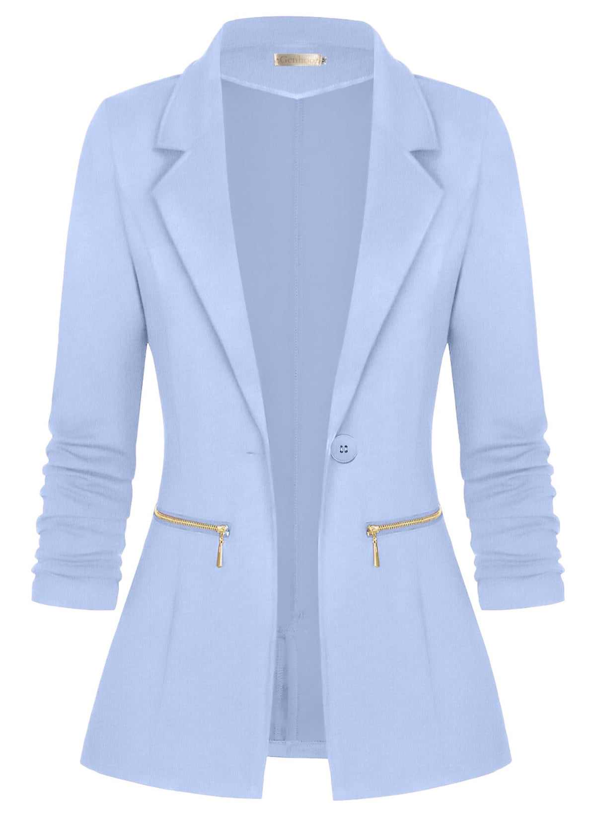 Genhoo Womens Casual Blazer Stretch Long Sleeve Work Office Suit Jacket