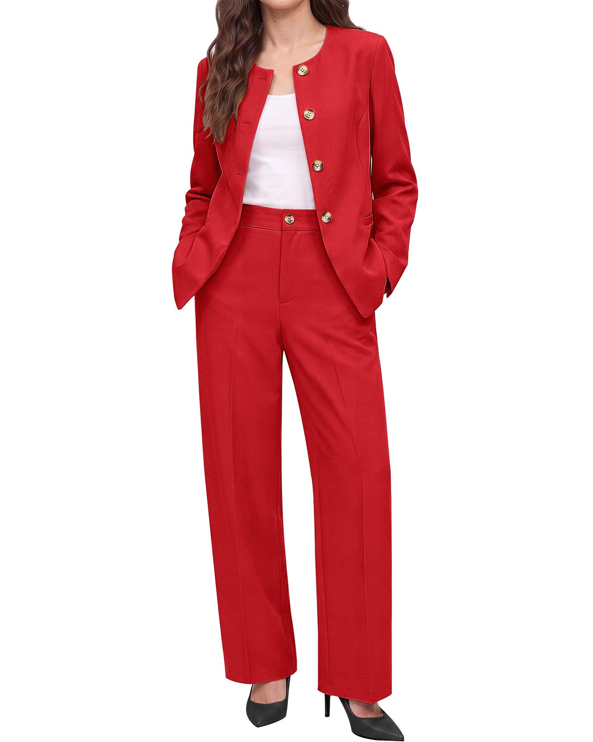 luvamia Pants Suits for Women Dressy 2 Piece Sets Business Casual Outfits