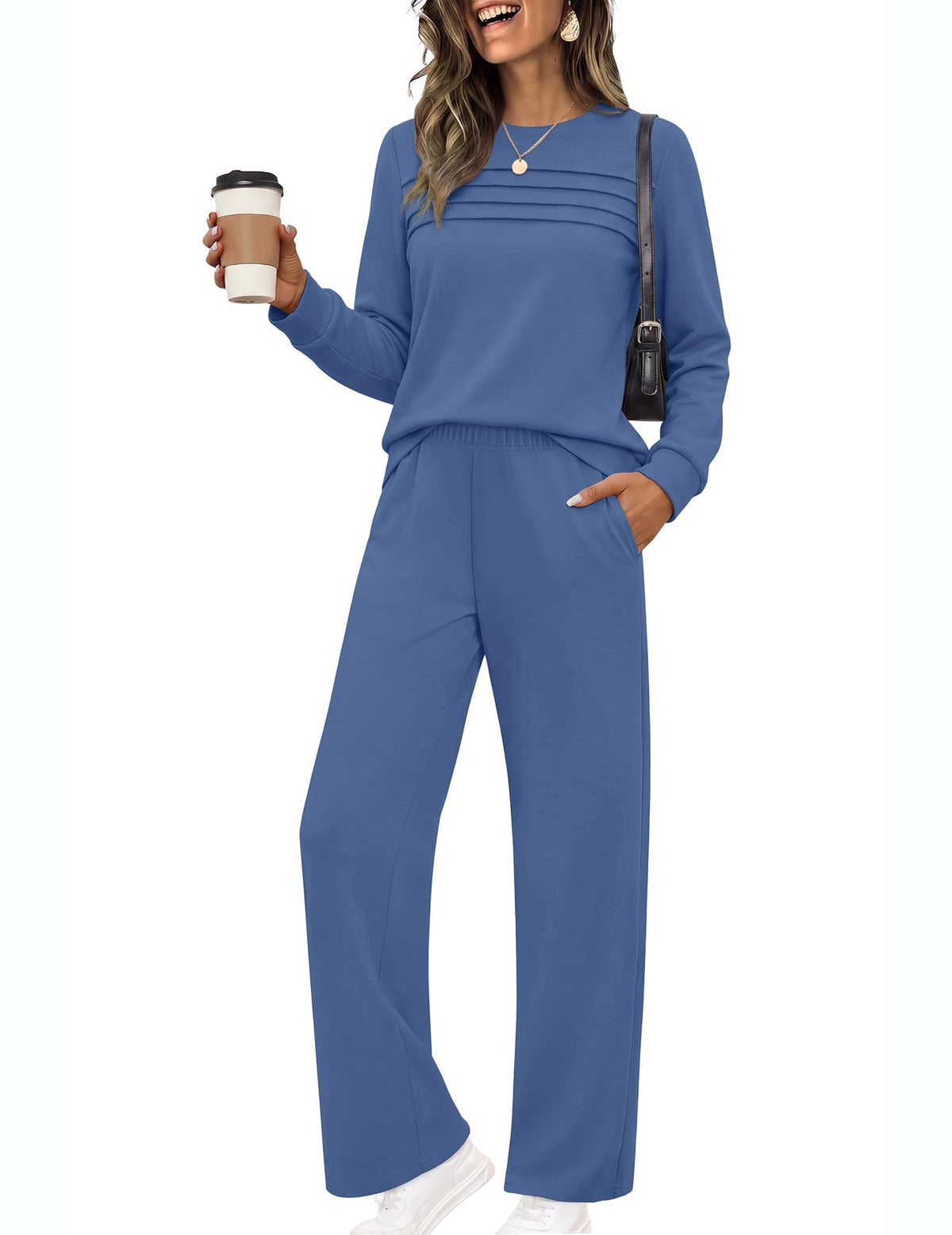 Ekouaer 2 Piece Sets for Women Lounge Set Airport Fall Travel Outfits 2026