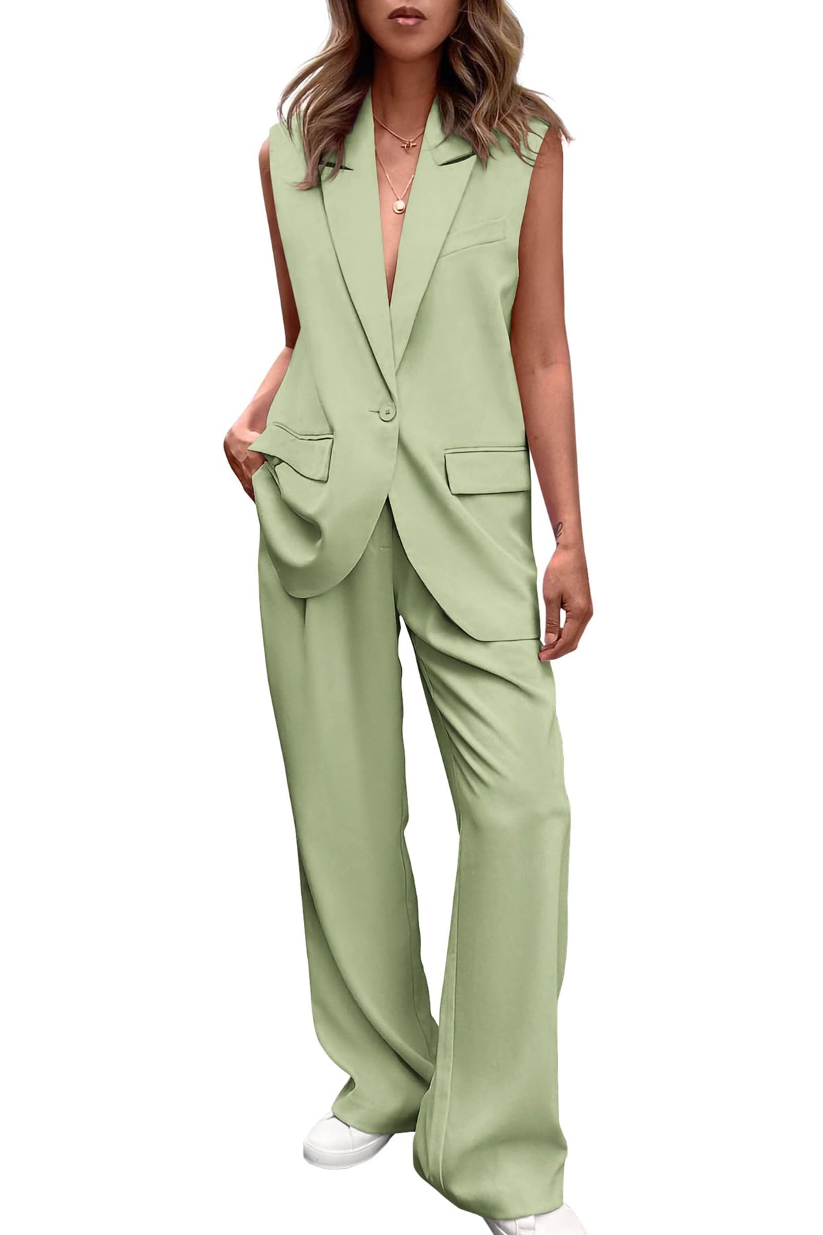 PRETTYGARDEN Women's Summer 2 Piece Outfits Blazer Sets