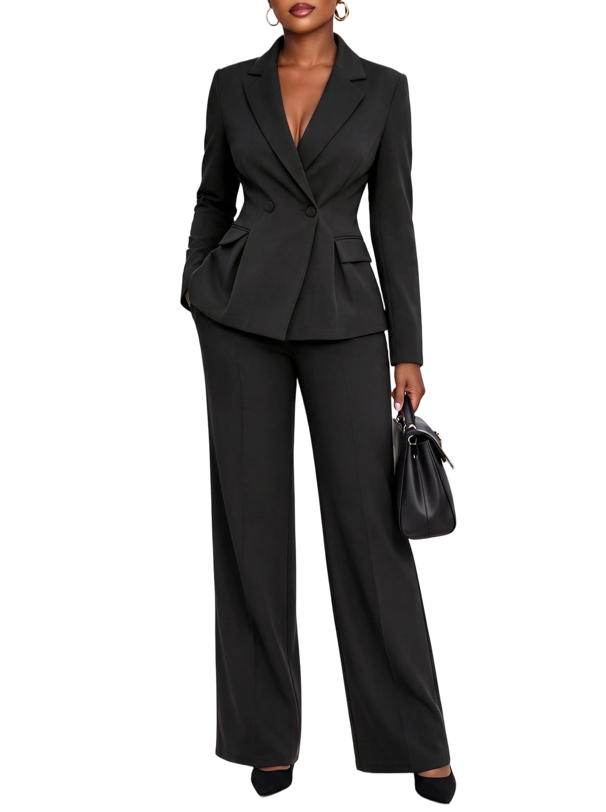 Pant Suits for Women Dressy Business 2 Piece Blazer Pants Set