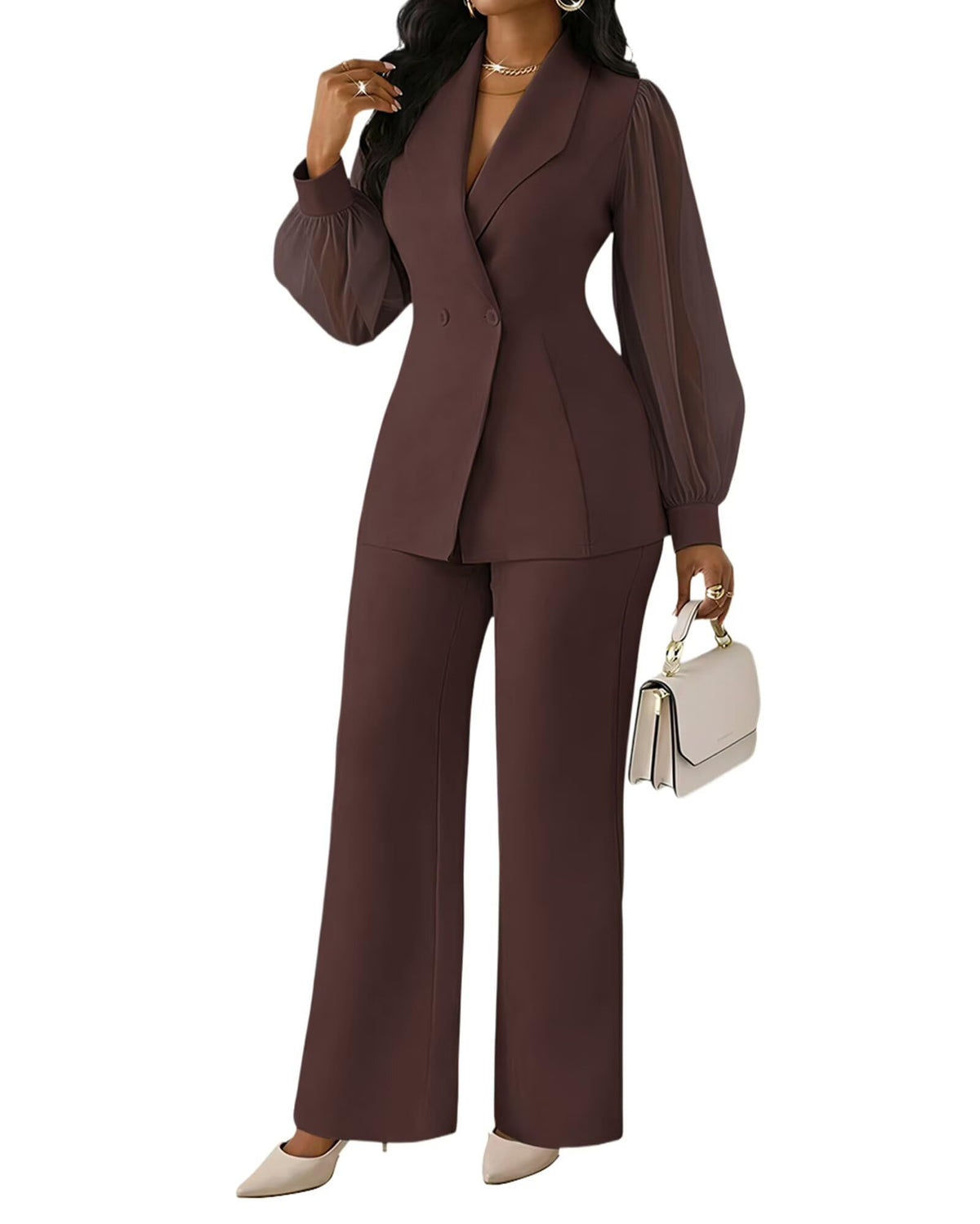 Kafiloe Women's Suits 2 Piece Set Business Casual Outfits