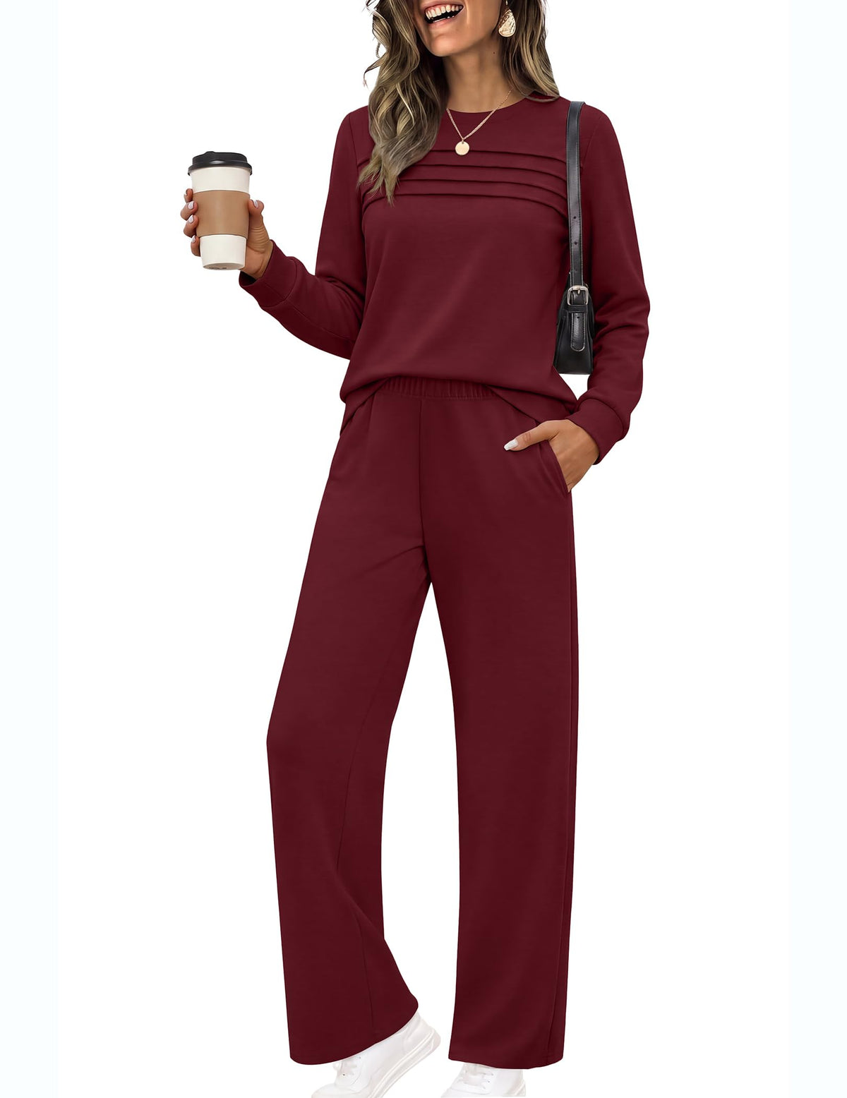 Ekouaer 2 Piece Sets for Women Lounge Set Airport Fall Travel Outfits 2026