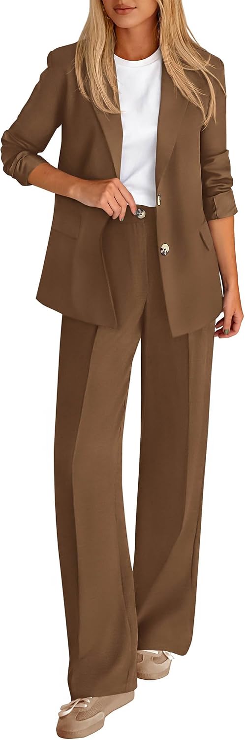 KIRUNDO Womens Suits 2 Piece Set Business Casual Outfits