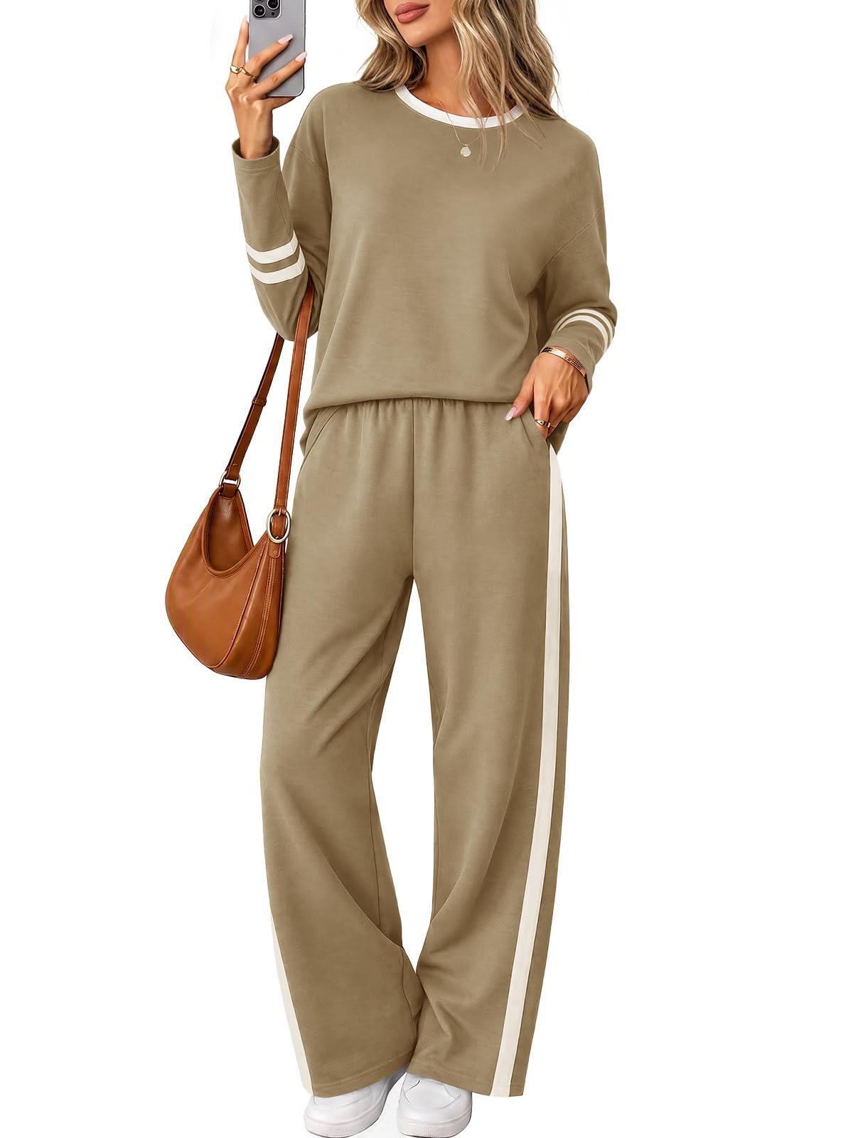 Yousify Lounge Sets for Women Matching Set 2 Piece Wide Leg Pants Outfits