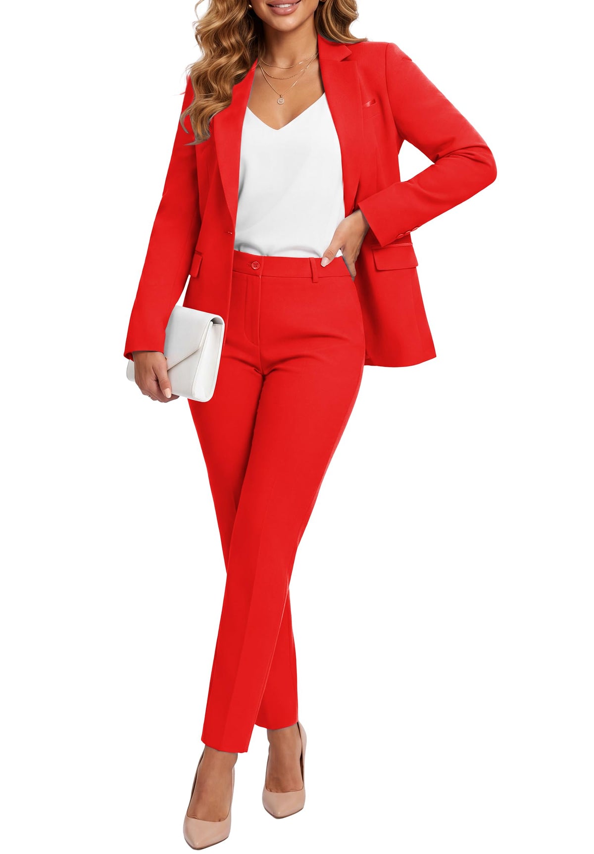 Kelyaa Womens 2 Piece Suit Sets Slim Fit Blazer Pants Work Outfits