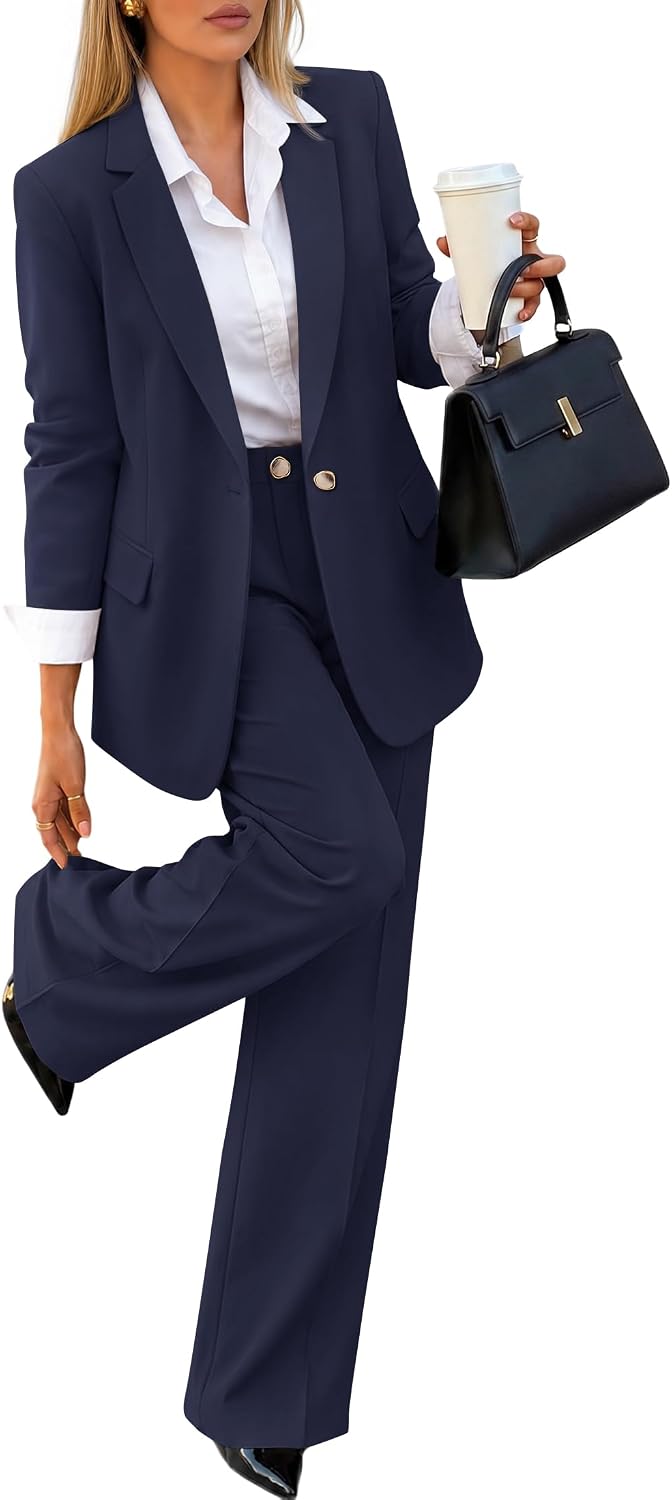 ZESICA Women's Suits 2 Piece Sets Business Casual Work Outfits