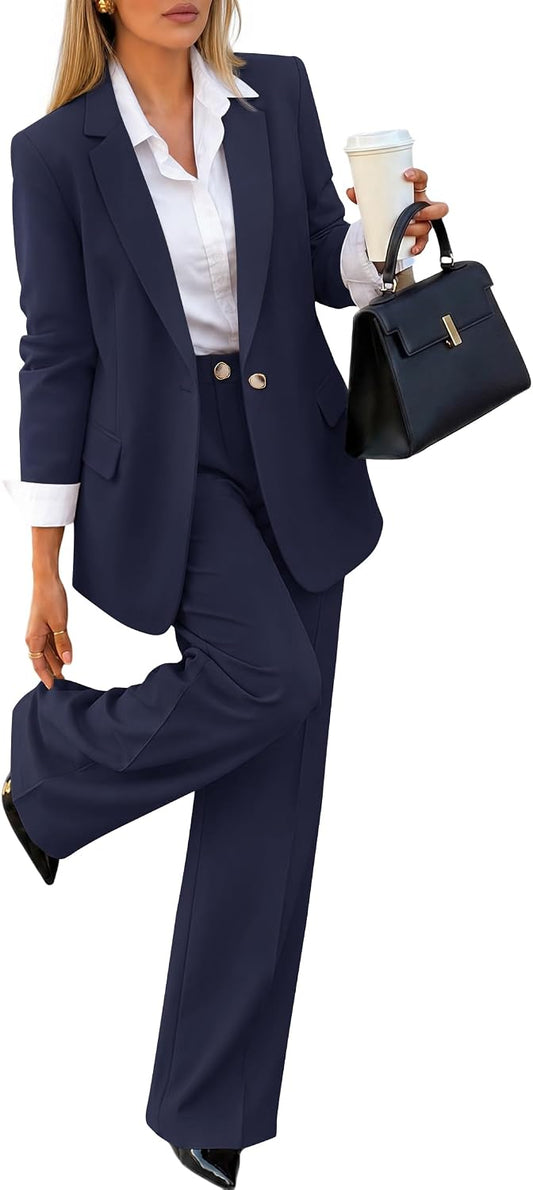ZESICA Women's Suits 2 Piece Sets Business Casual Work Outfits