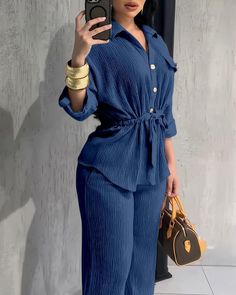 CHICME 2 Piece Sets for Women Fall Outfits Business Casual