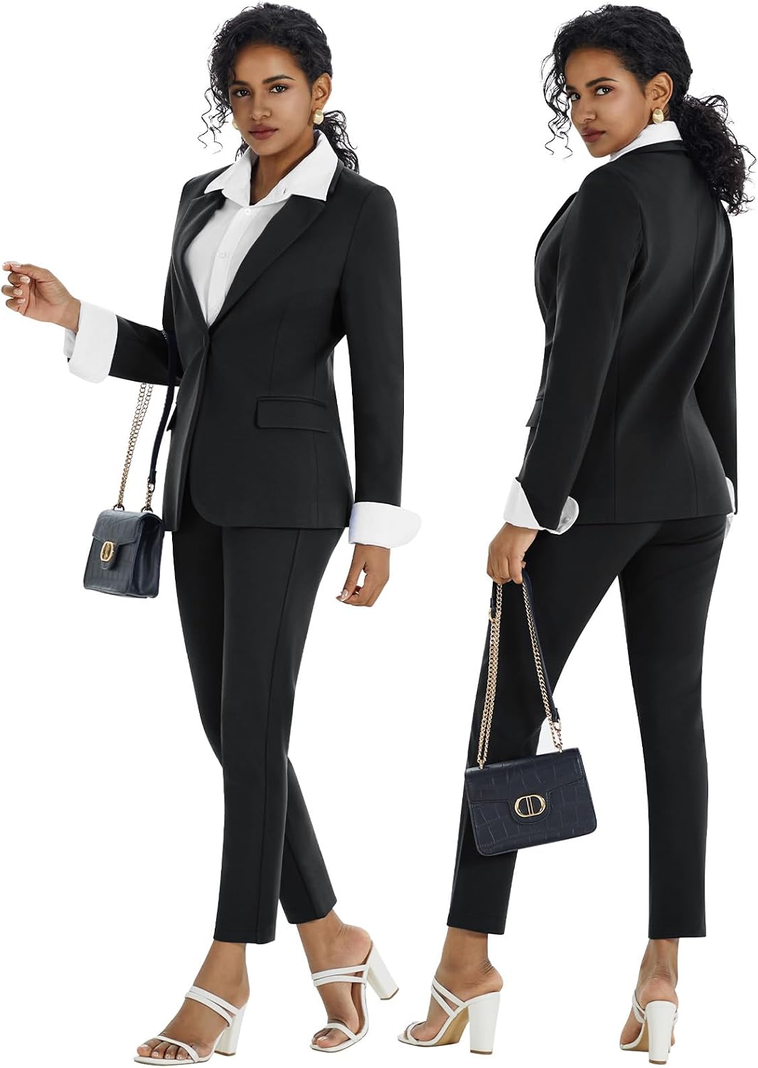 Kelyaa Women's 2 Piece Suit Set Slim Fit Business Casual Outfits