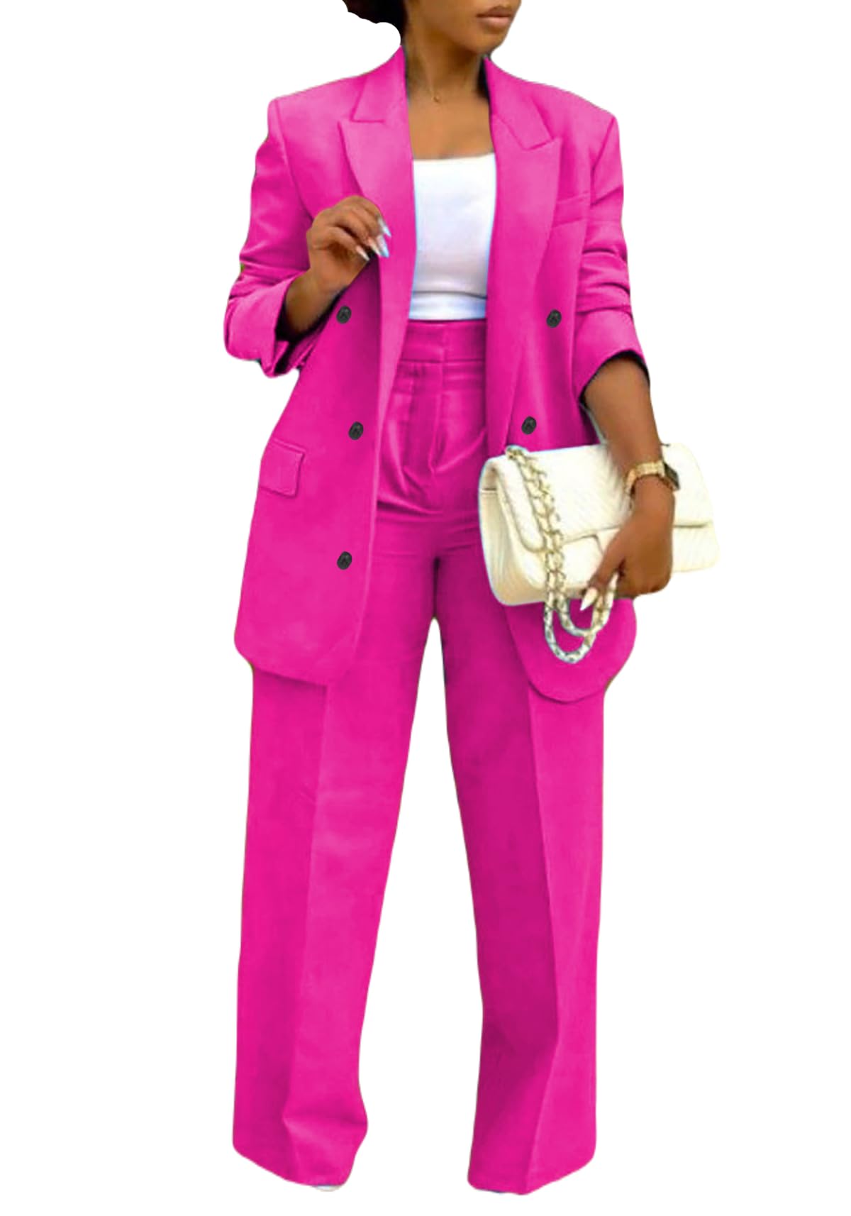 LROSEY Women's Blazer Sets 2 Piece Dressy Pants Suit Business Casual Set