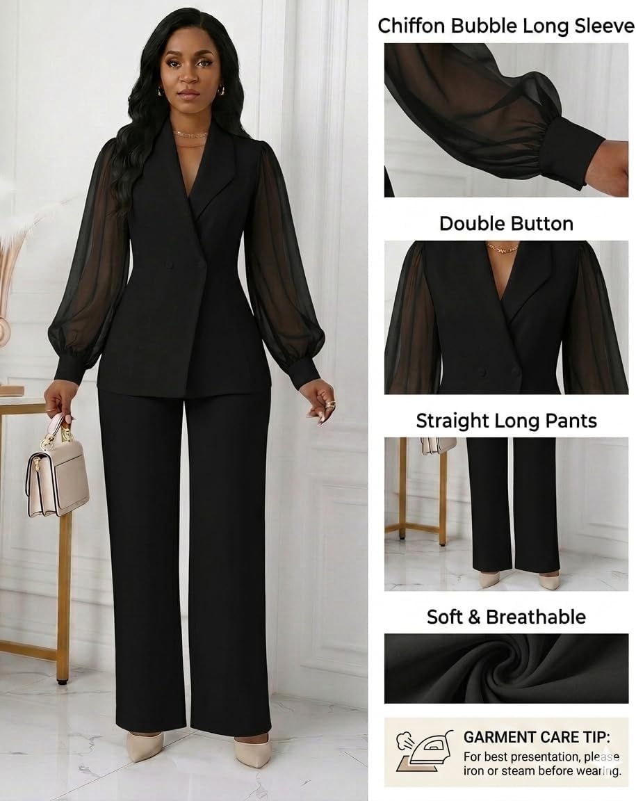 Kafiloe Women's Suits 2 Piece Set Business Casual Outfits