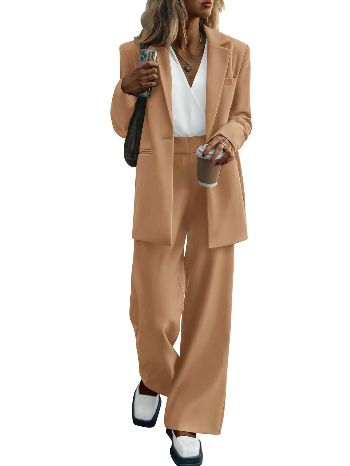 KIRUNDO Women Suits 2 Piece Set Business Dressy Pantsuit