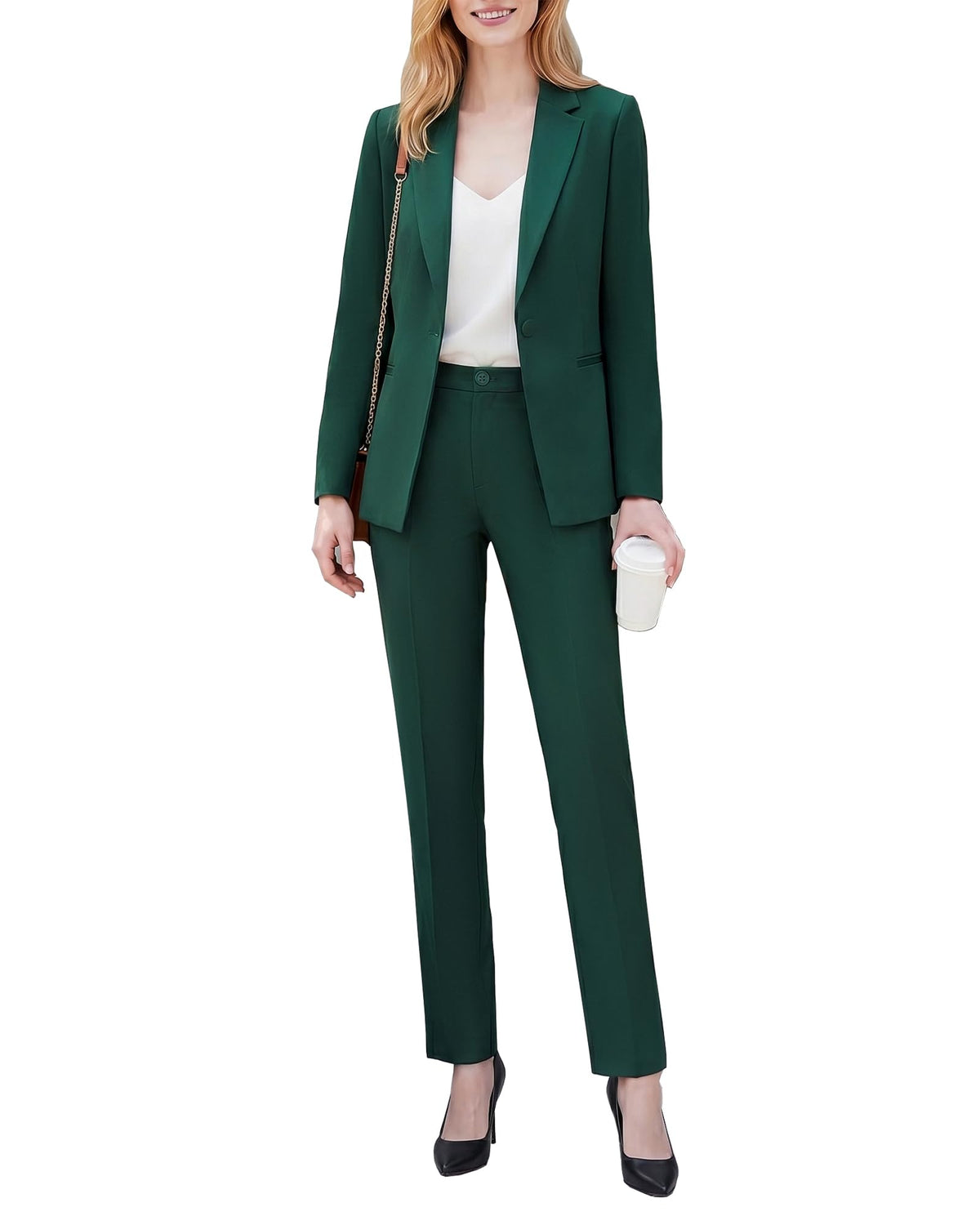 Women's 2 Piece Business Pantsuits Wrinkle Free Outfit