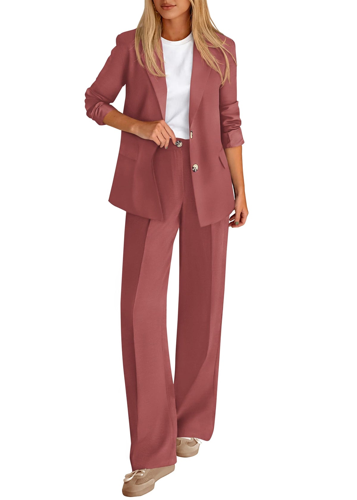 KIRUNDO Womens Suits 2 Piece Set Business Casual Outfits