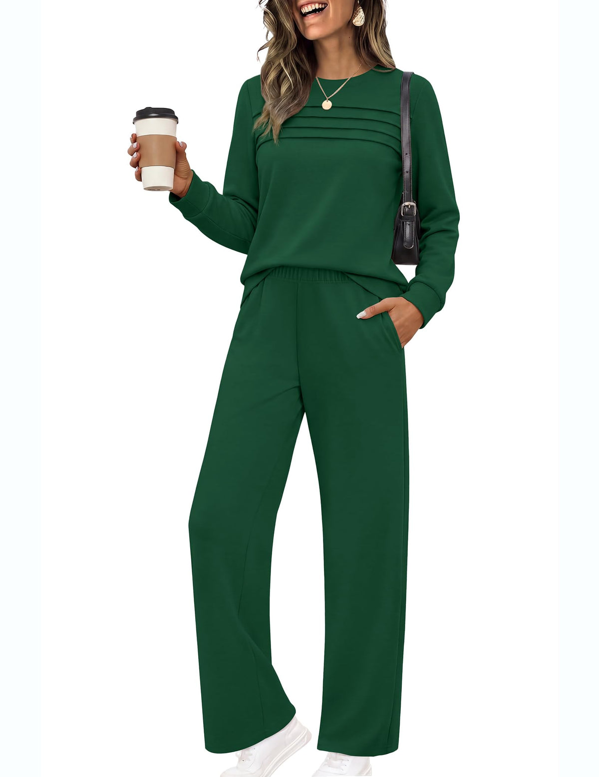 Ekouaer 2 Piece Sets for Women Lounge Set Airport Fall Travel Outfits 2026