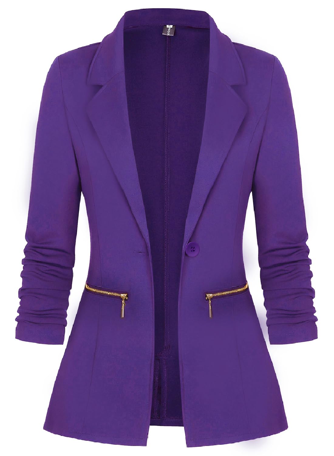 Genhoo Womens Casual Blazer Stretch Long Sleeve Work Office Suit Jacket