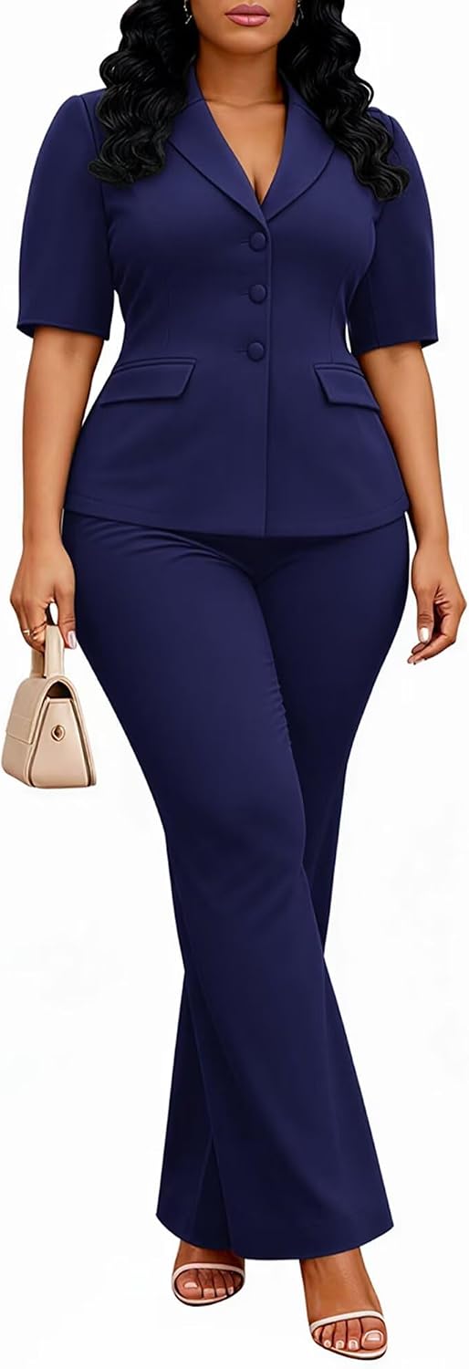 Kafiloe Pant Suits for Women Dressy 2 Piece Set Business Casual Outfits