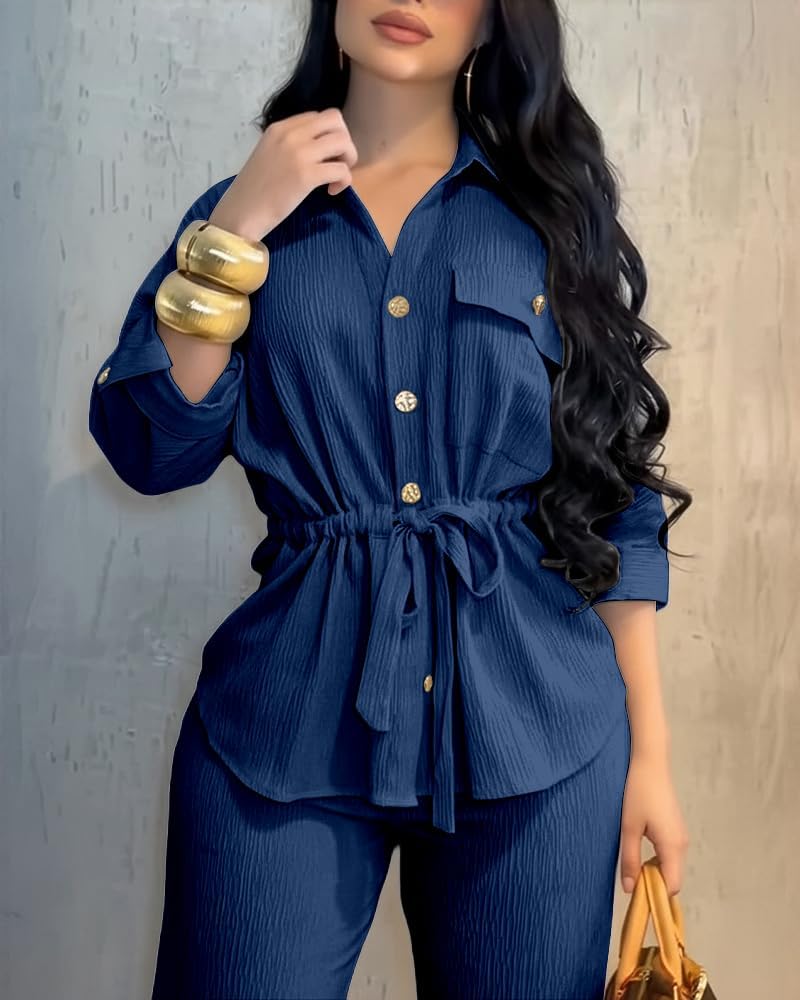 CHICME 2 Piece Sets for Women Fall Outfits Business Casual