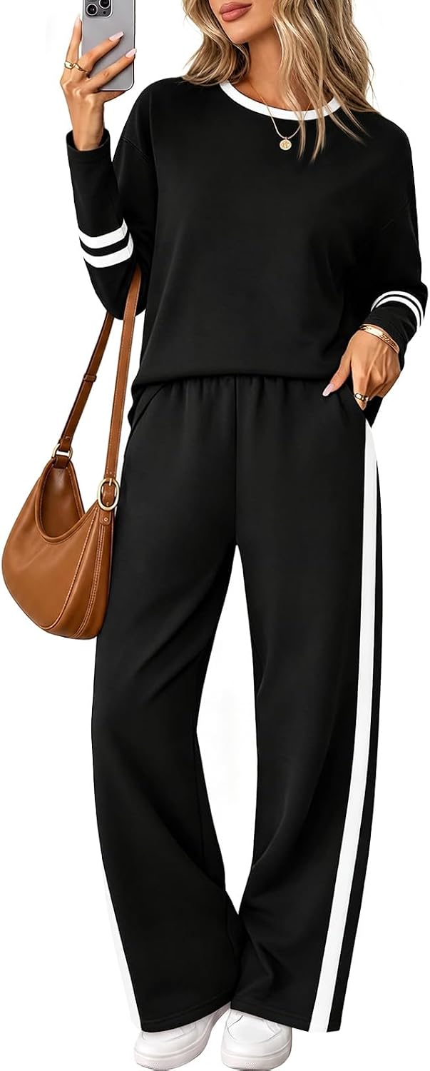 Yousify Lounge Sets for Women Matching Set 2 Piece Wide Leg Pants Outfits