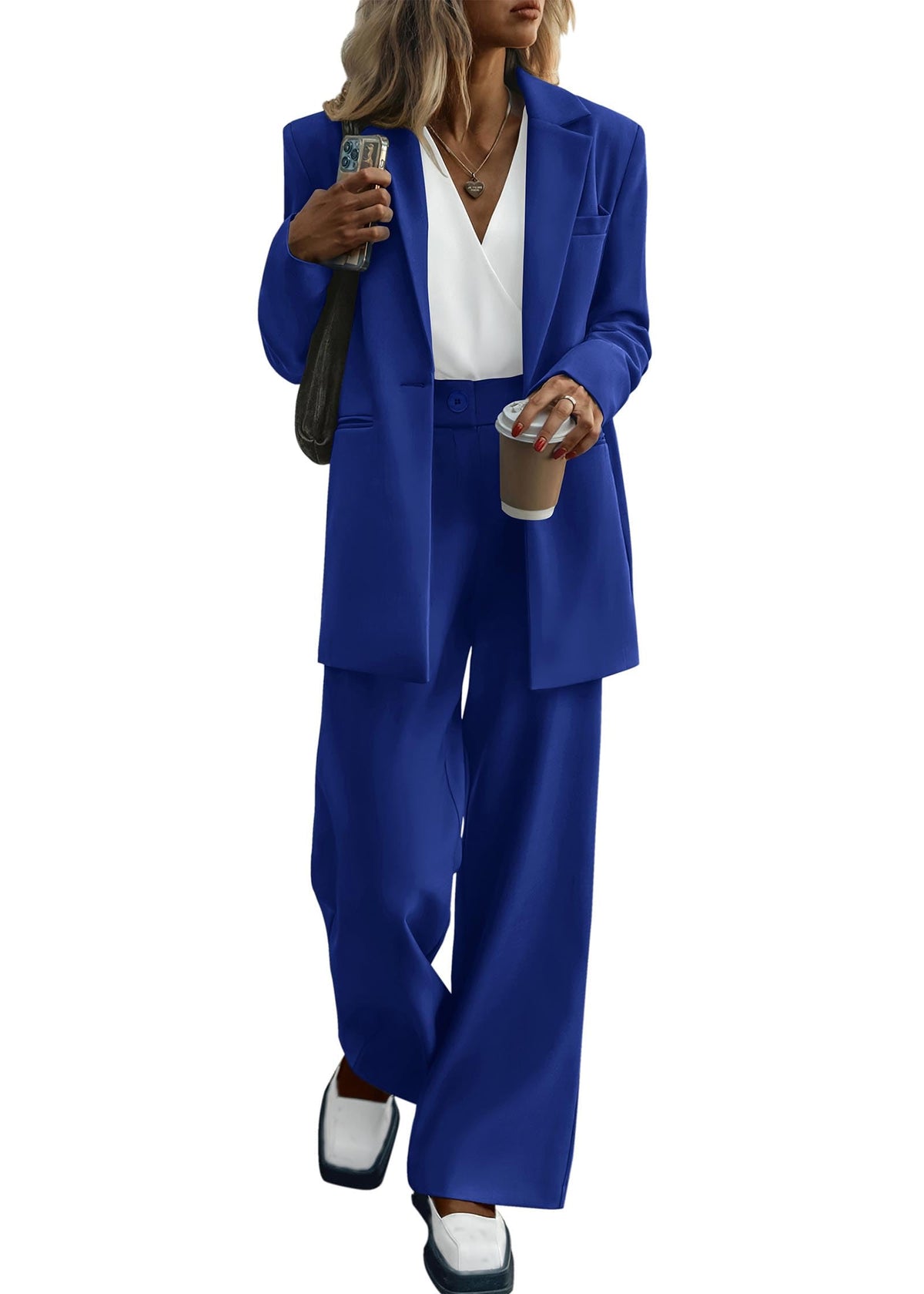 KIRUNDO Women Suits 2 Piece Set Business Dressy Pantsuit