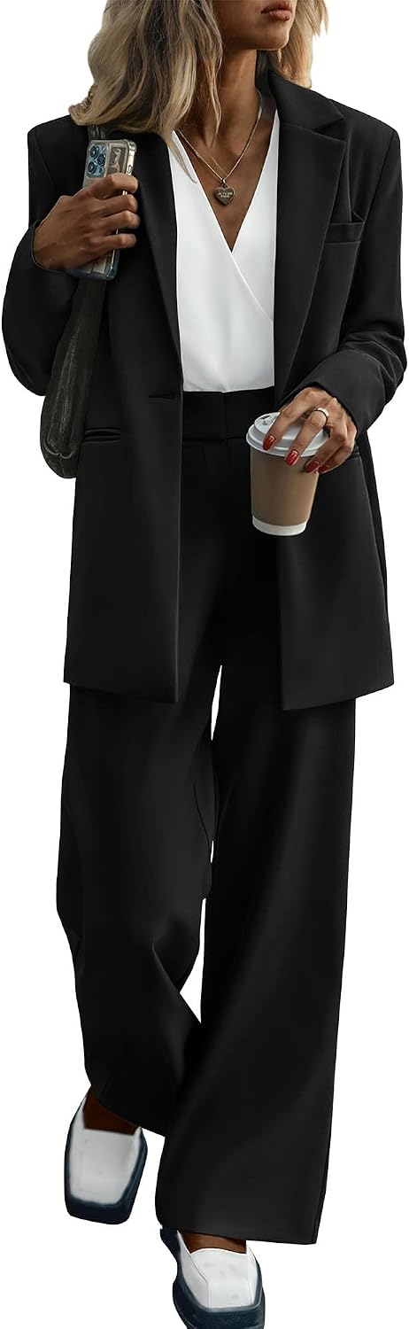 KIRUNDO Women Suits 2 Piece Set Business Dressy Pantsuit