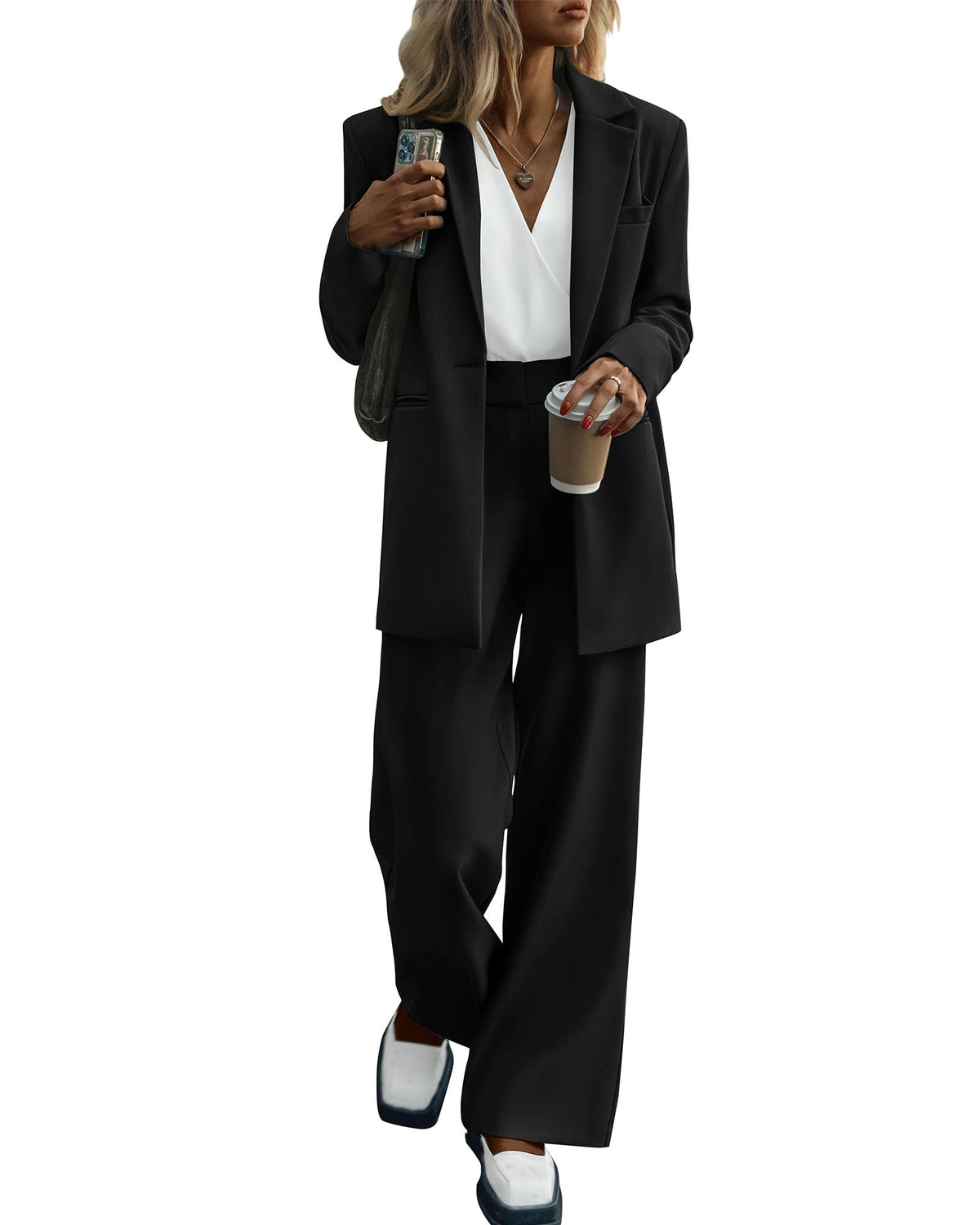 KIRUNDO Women Suits 2 Piece Set Business Dressy Pantsuit