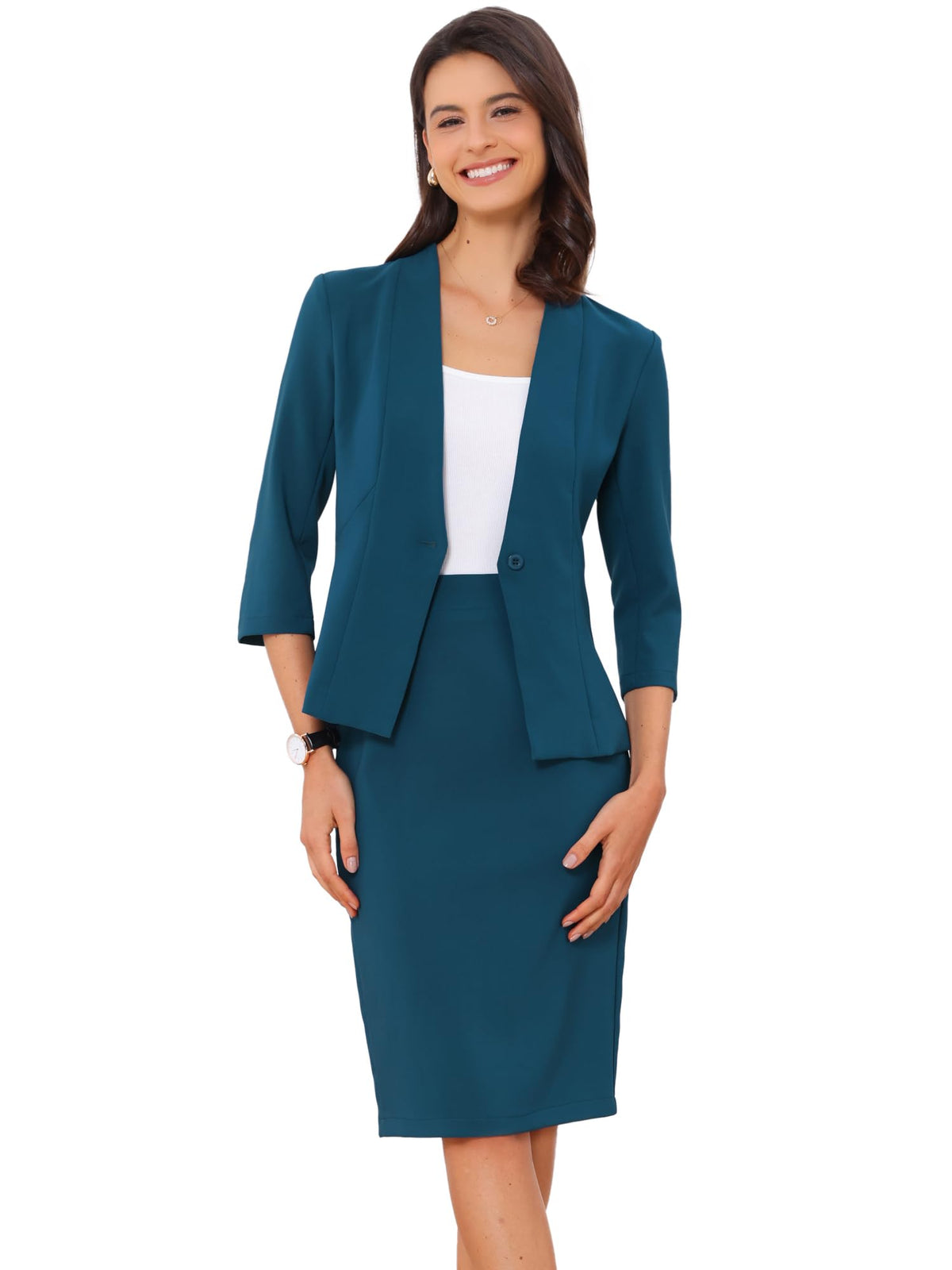 Allegra K Business Suit for Women 2 Piece Skirt Set Office Work Outfit