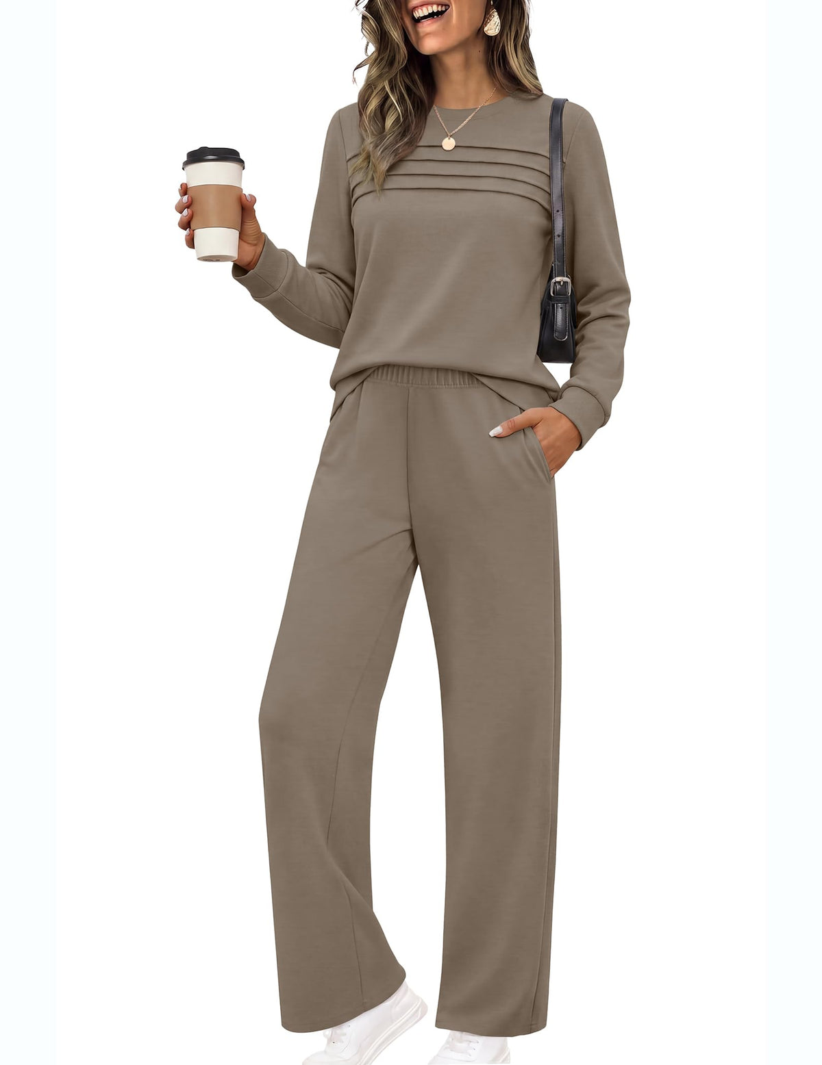 Ekouaer 2 Piece Sets for Women Lounge Set Airport Fall Travel Outfits 2026