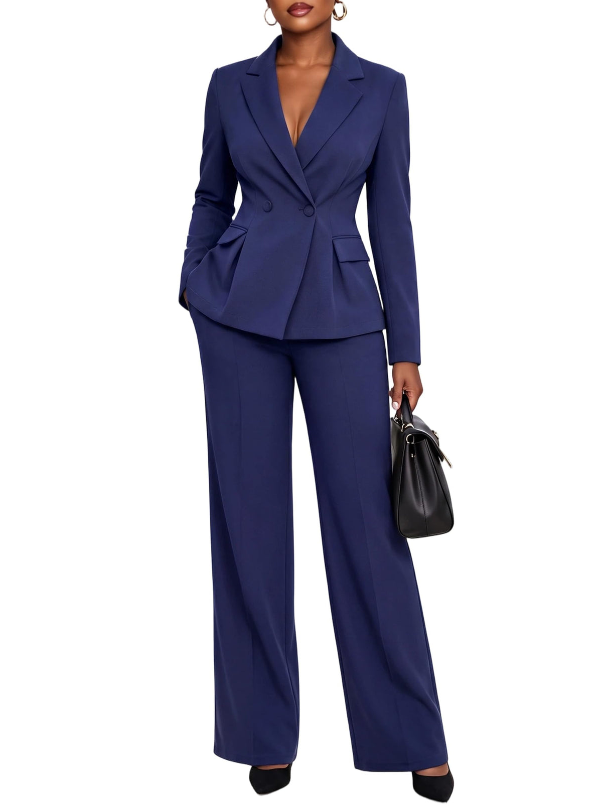 Pant Suits for Women Dressy Business 2 Piece Blazer Pants Set