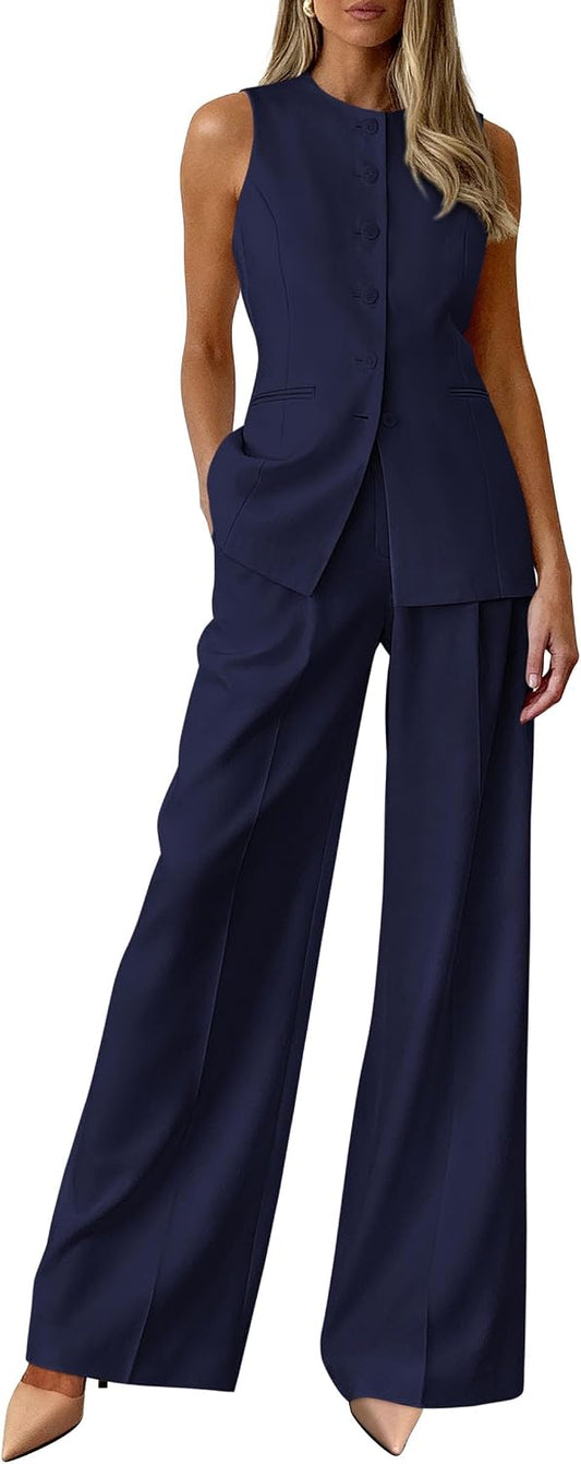 PRETTYGARDEN Women's 2 Piece Sets Business Casual Outfits