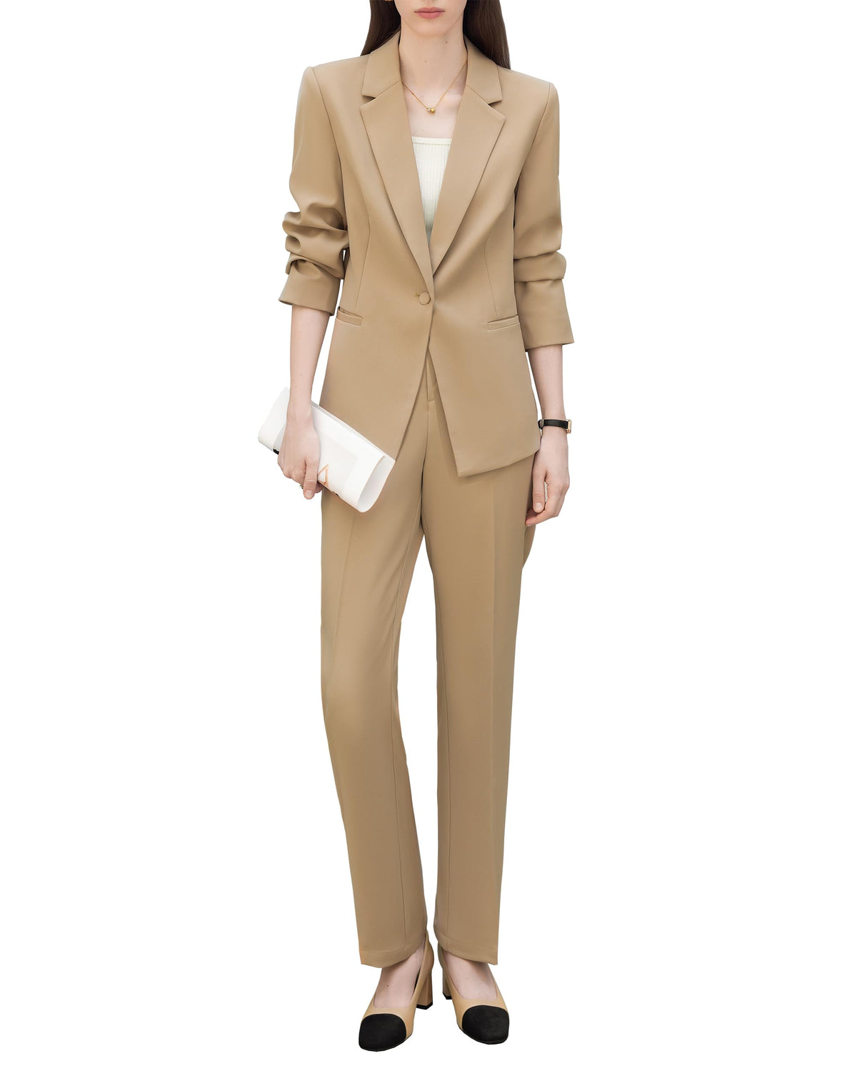 Women's 2 Piece Business Pantsuits Wrinkle Free Outfit