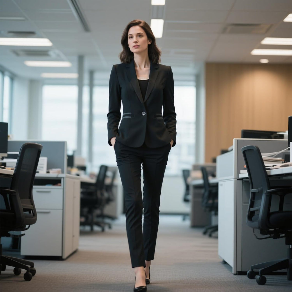 Women's 2 Piece Suit Pants One Button Blazer Set Business Casual Outfits