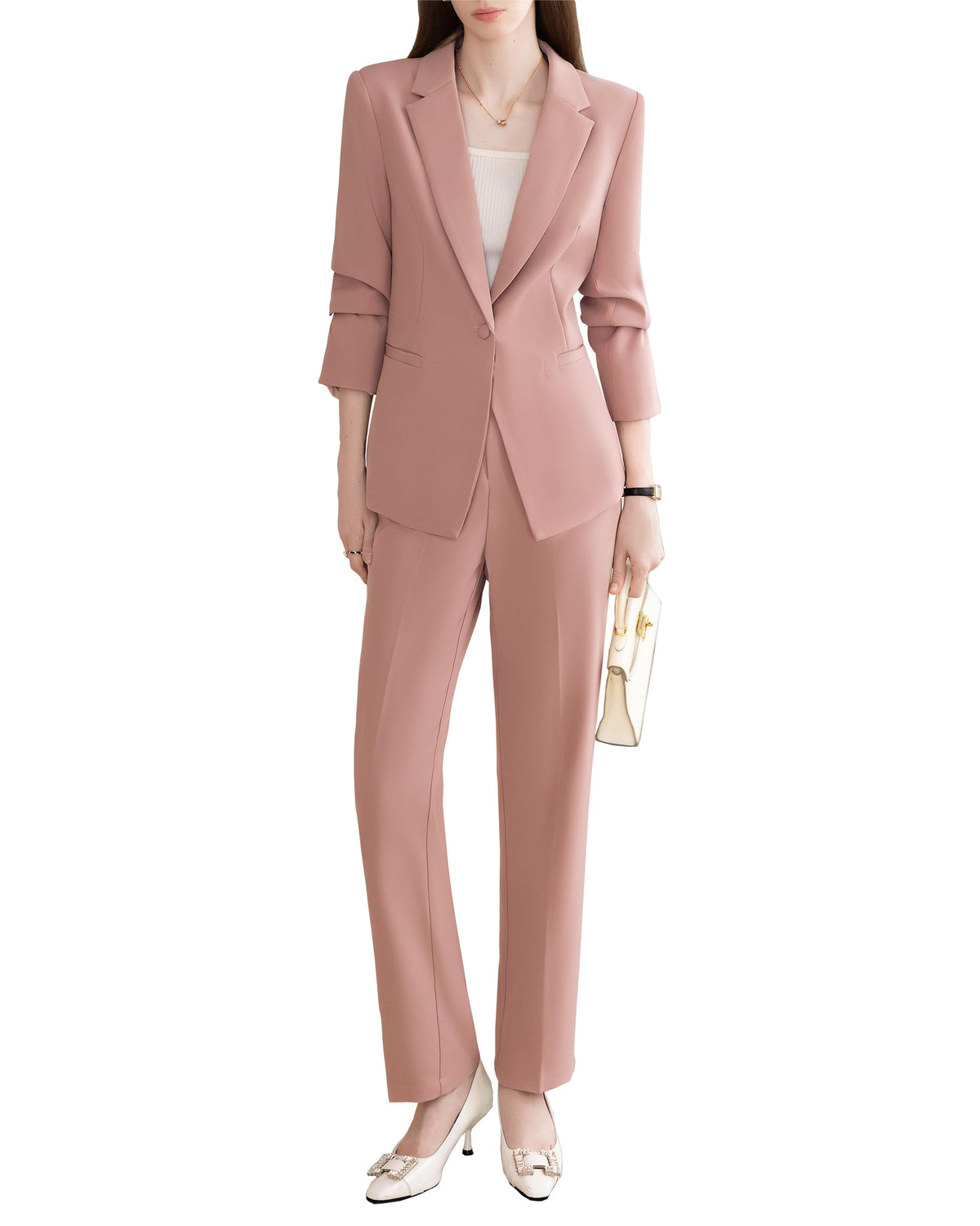 Women's 2 Piece Business Pantsuits Wrinkle Free Outfit