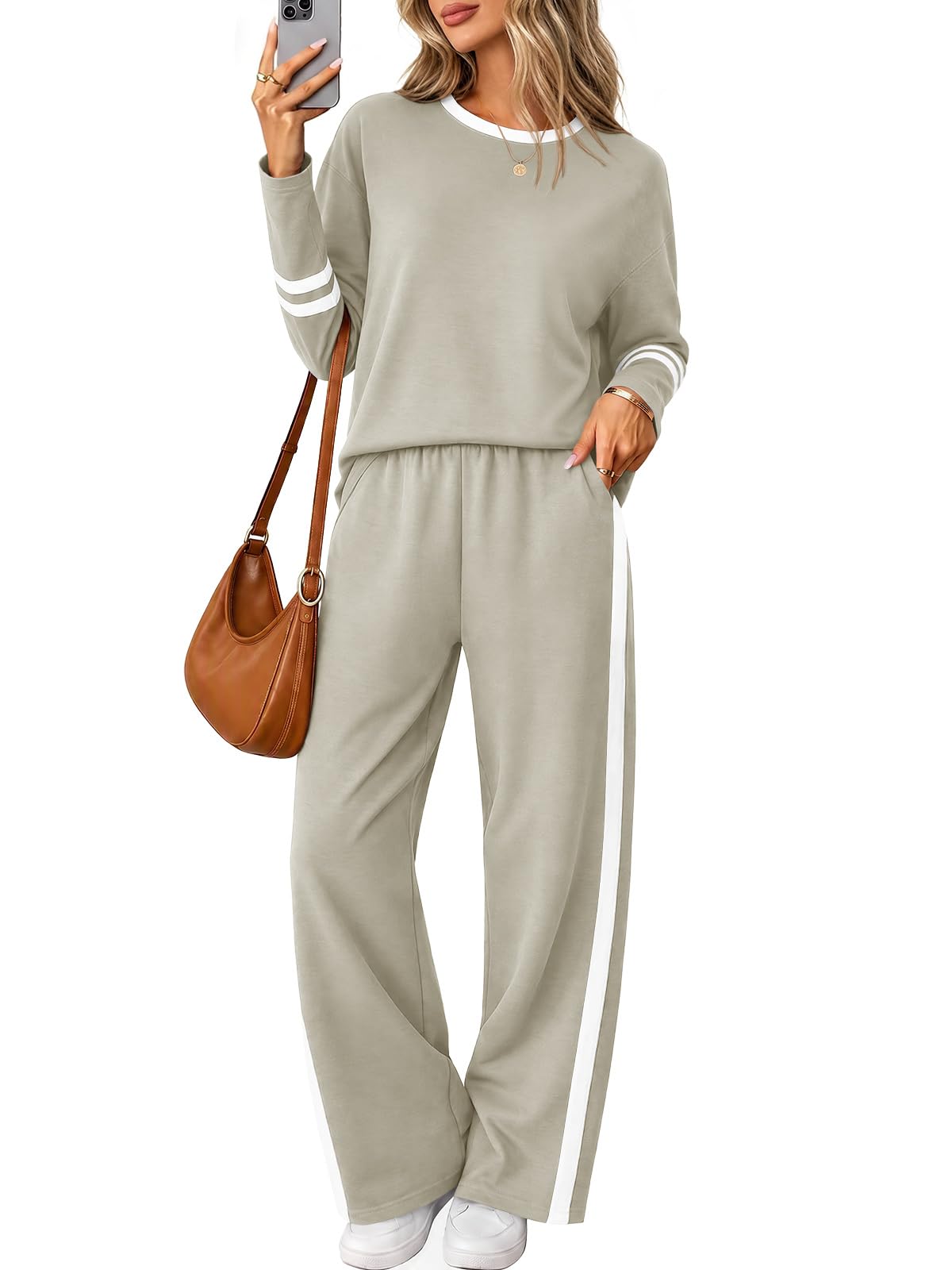 Yousify Lounge Sets for Women Matching Set 2 Piece Wide Leg Pants Outfits