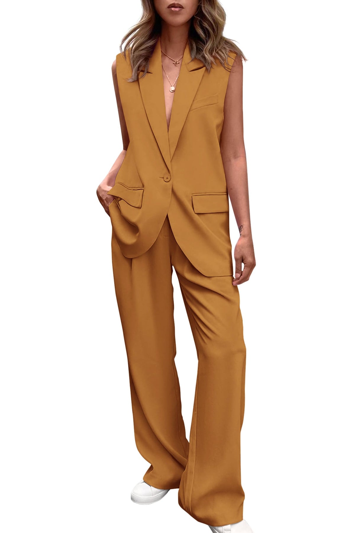 PRETTYGARDEN Women's Summer 2 Piece Outfits Blazer Sets