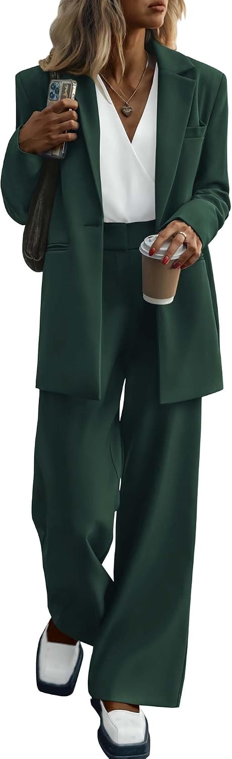 KIRUNDO Women Suits 2 Piece Set Business Dressy Pantsuit