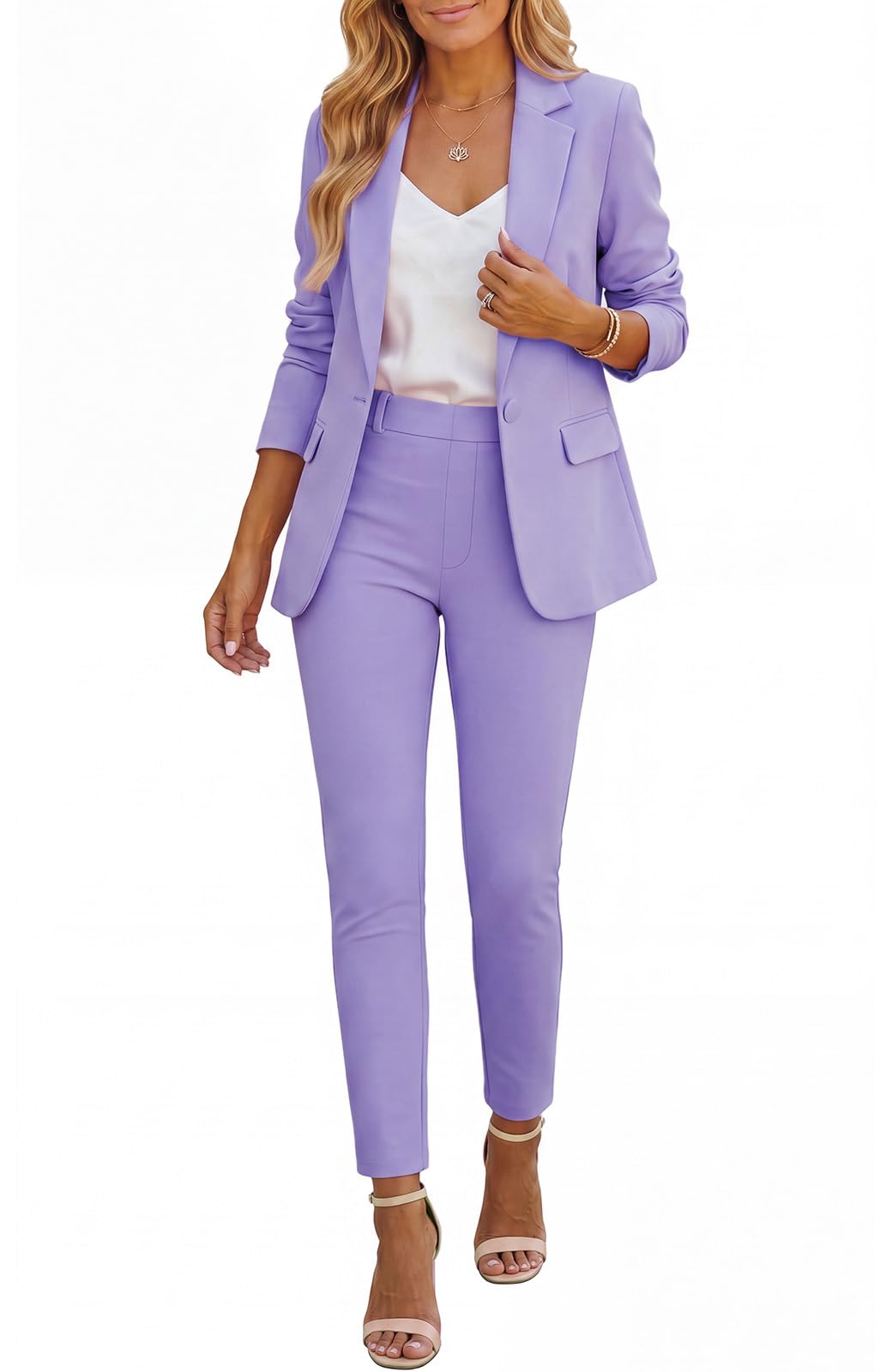 Kelyaa Women's 2 Piece Suit Set Slim Fit Business Casual Outfits