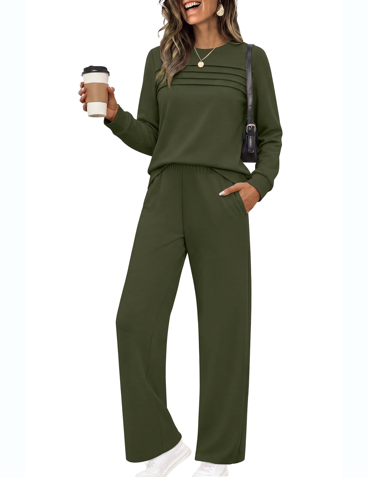 Ekouaer 2 Piece Sets for Women Lounge Set Airport Fall Travel Outfits 2026