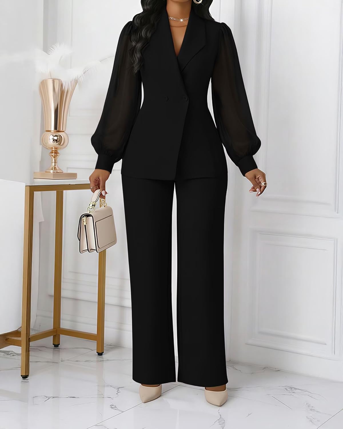 Kafiloe Women's Suits 2 Piece Set Business Casual Outfits