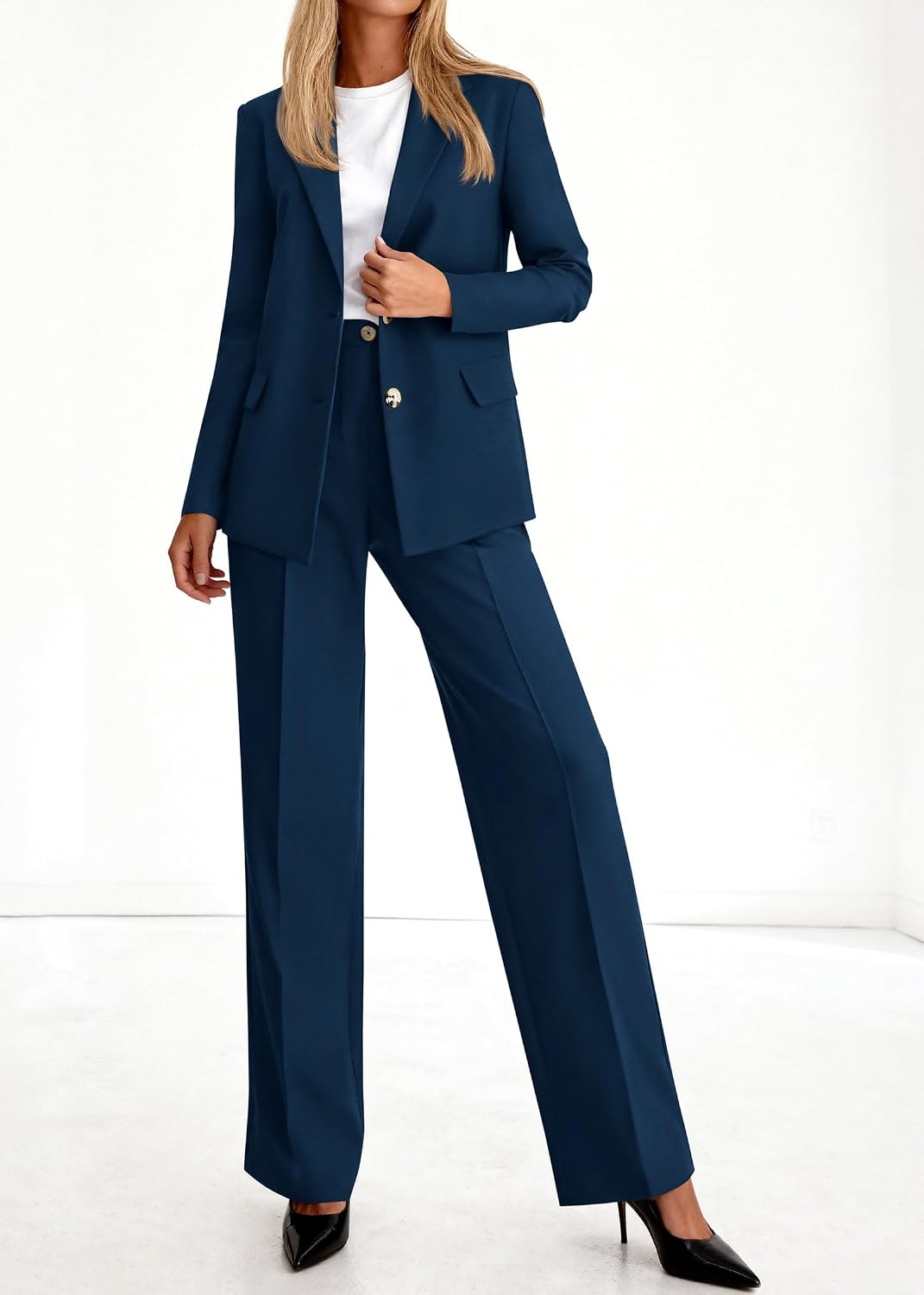 KIRUNDO Womens Suits 2 Piece Set Business Casual Outfits
